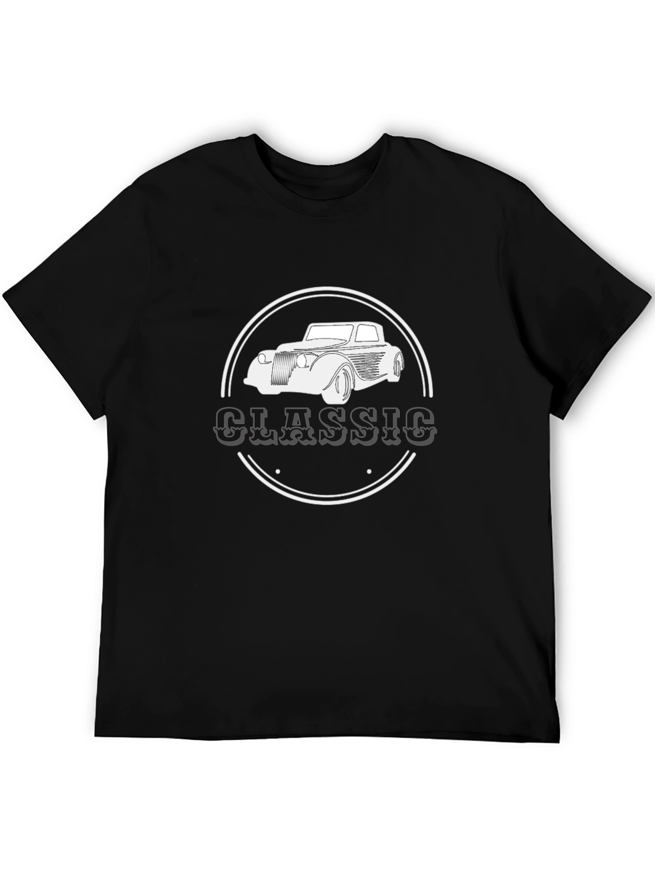 Classic Car Graphic Tee - Retro Style Black T-Shirt