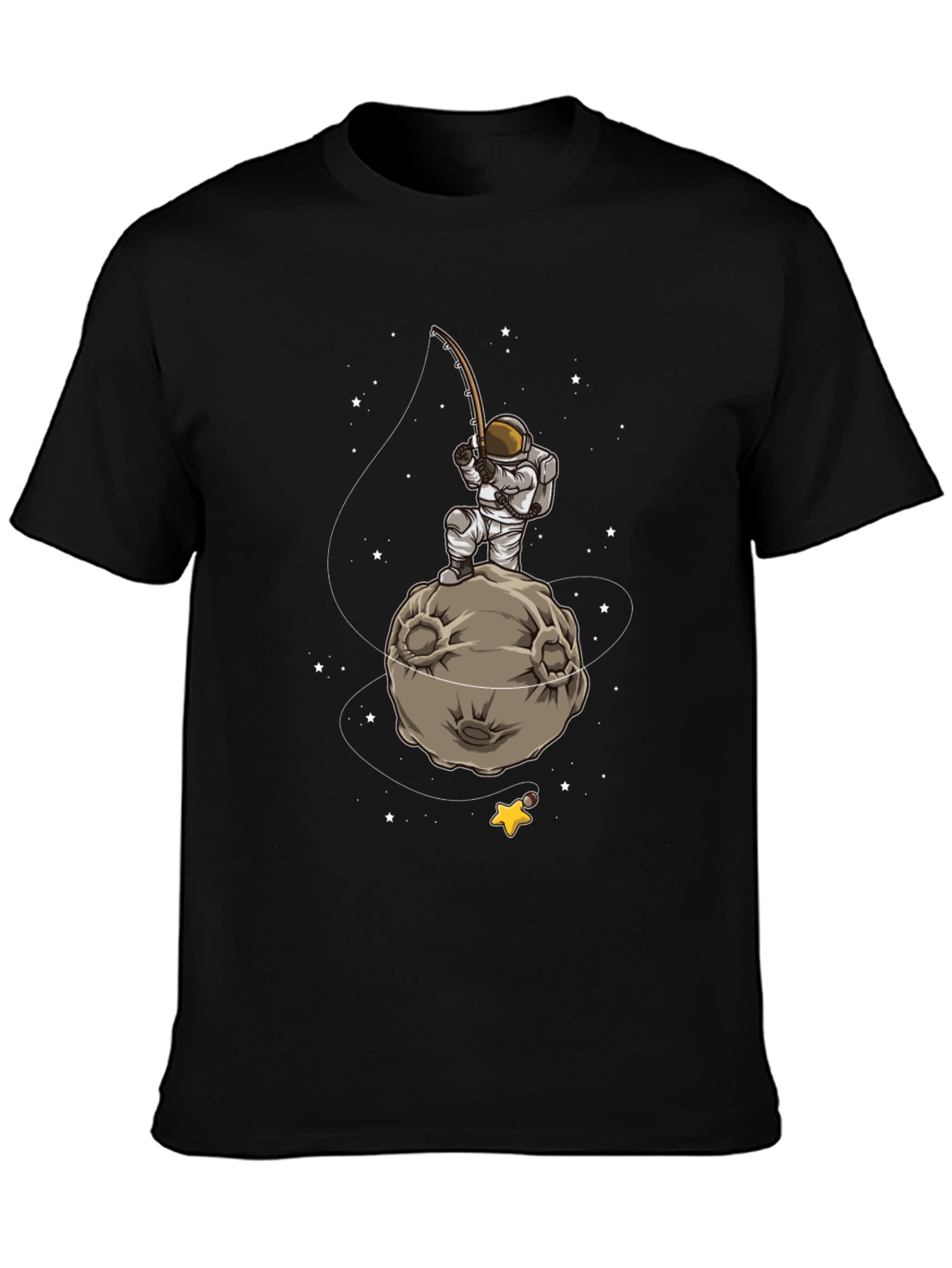 Astronaut Fishing on Moon Graphic T-Shirt