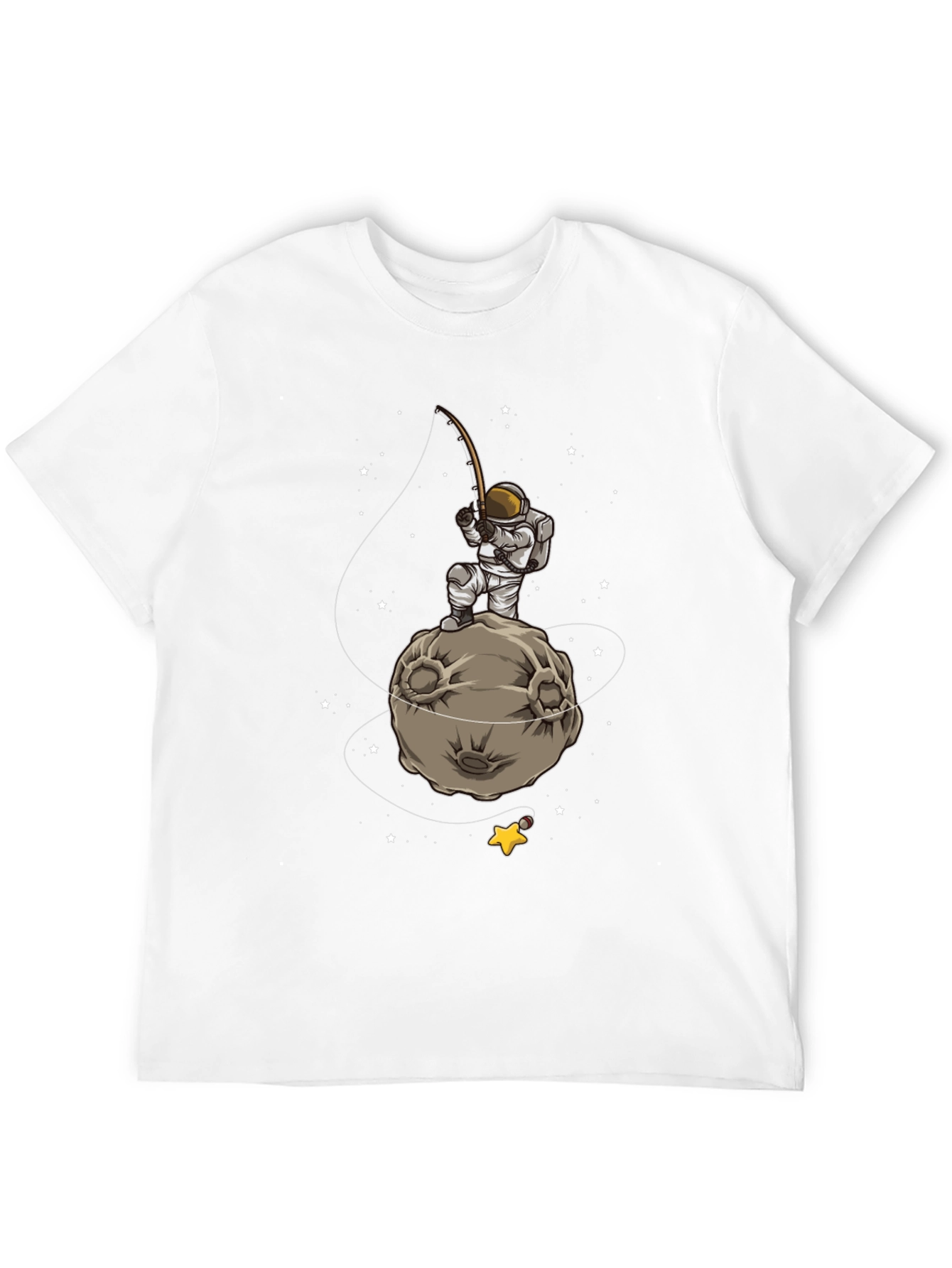 Astronaut Fishing on Moon Graphic T-Shirt