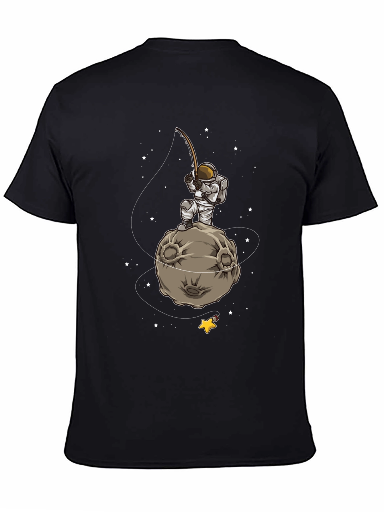 Astronaut Fishing on Moon Graphic T-Shirt