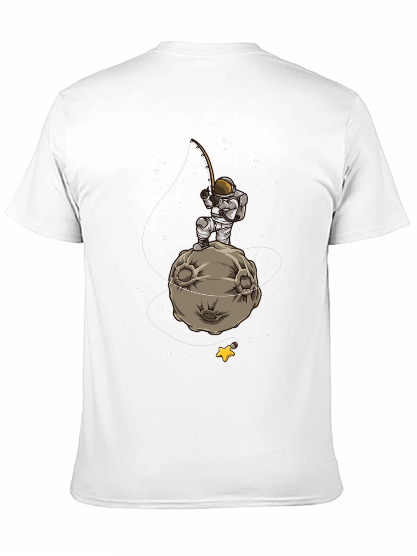 Astronaut Fishing on Moon Graphic T-Shirt