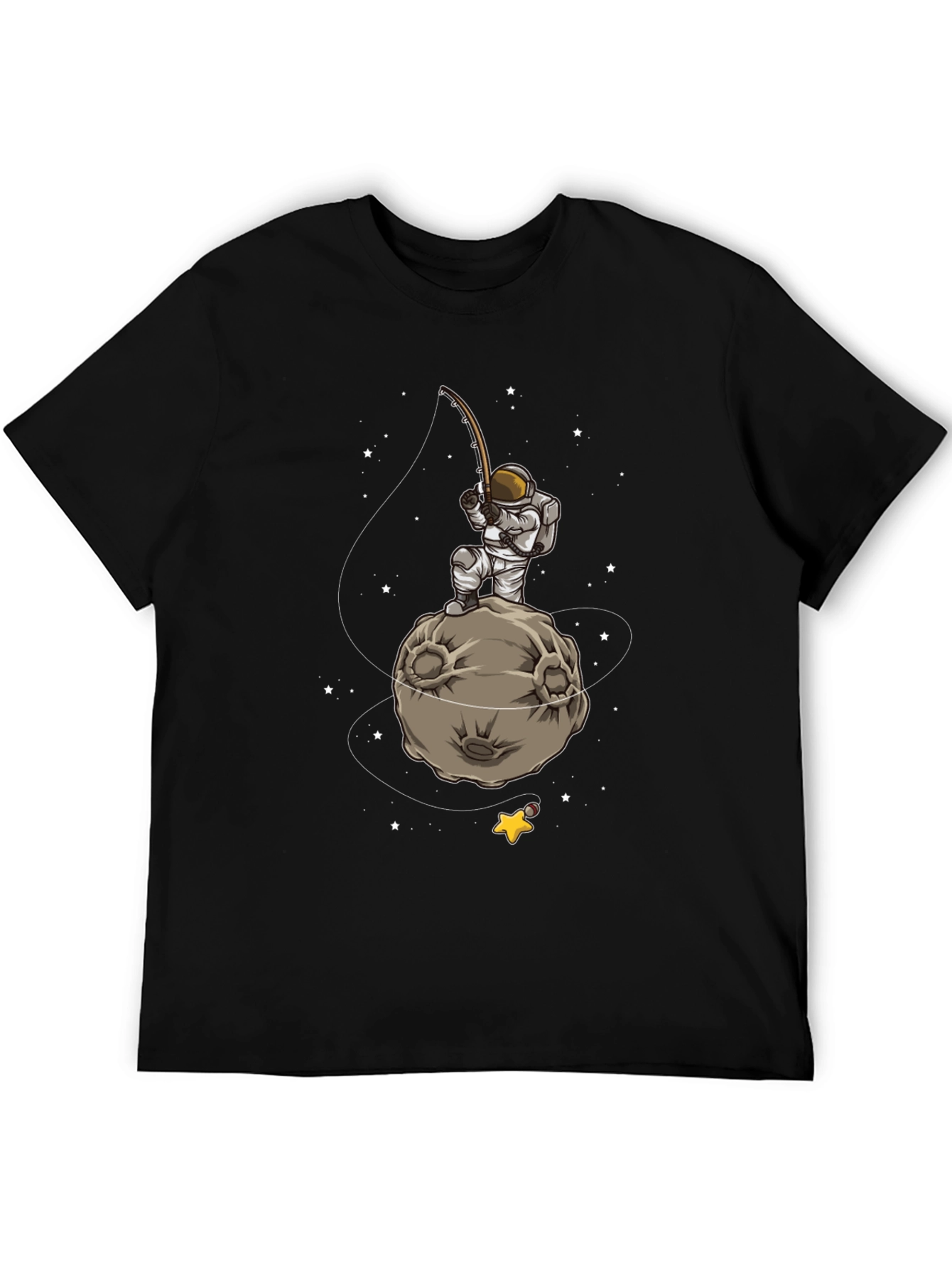Astronaut Fishing on Moon Graphic T-Shirt