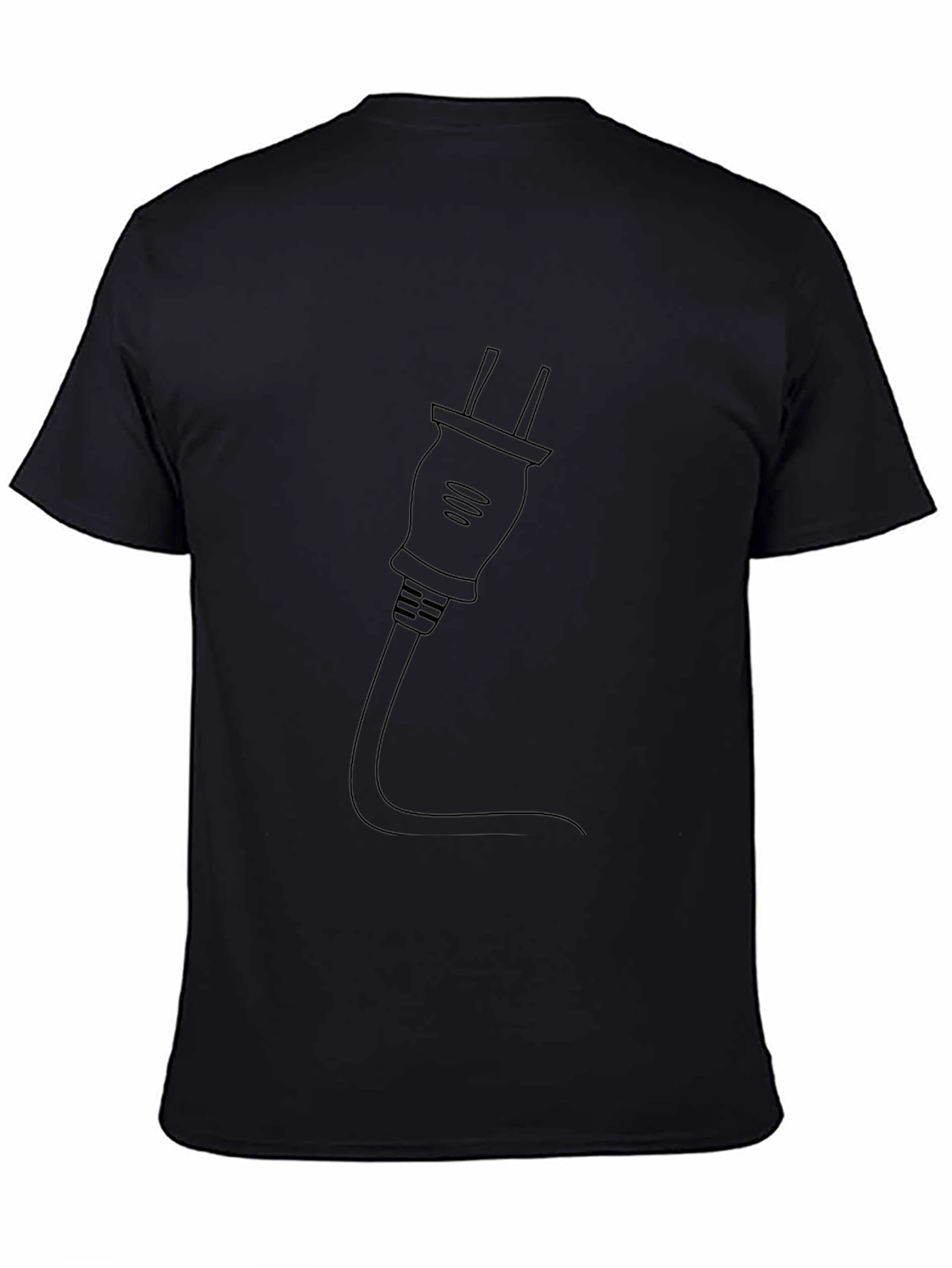 Electric Plug Graphic Tee - Black Cotton T-Shirt