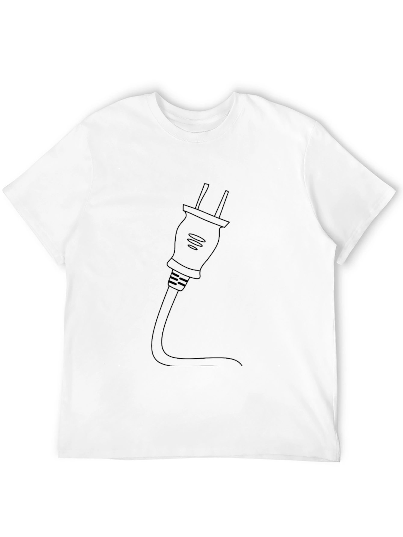 Electric Plug Graphic Tee - Black Cotton T-Shirt