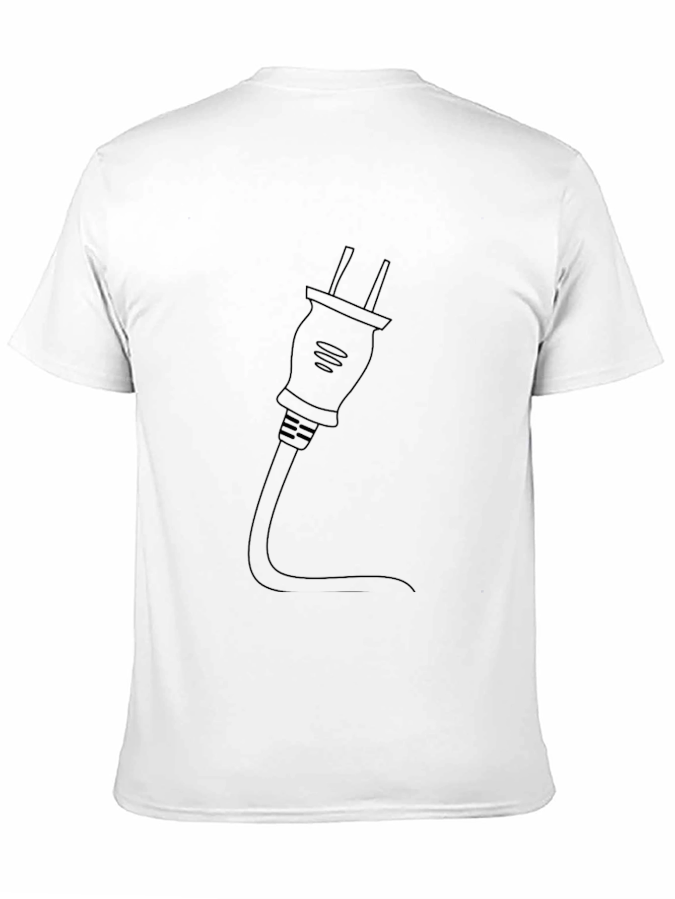 Electric Plug Graphic Tee - Black Cotton T-Shirt