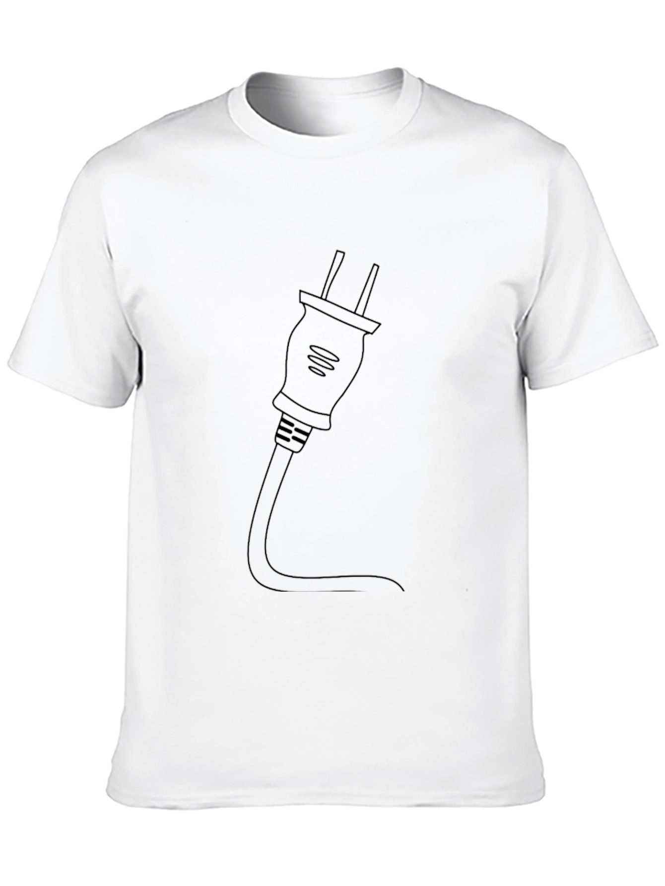Electric Plug Graphic Tee - Black Cotton T-Shirt