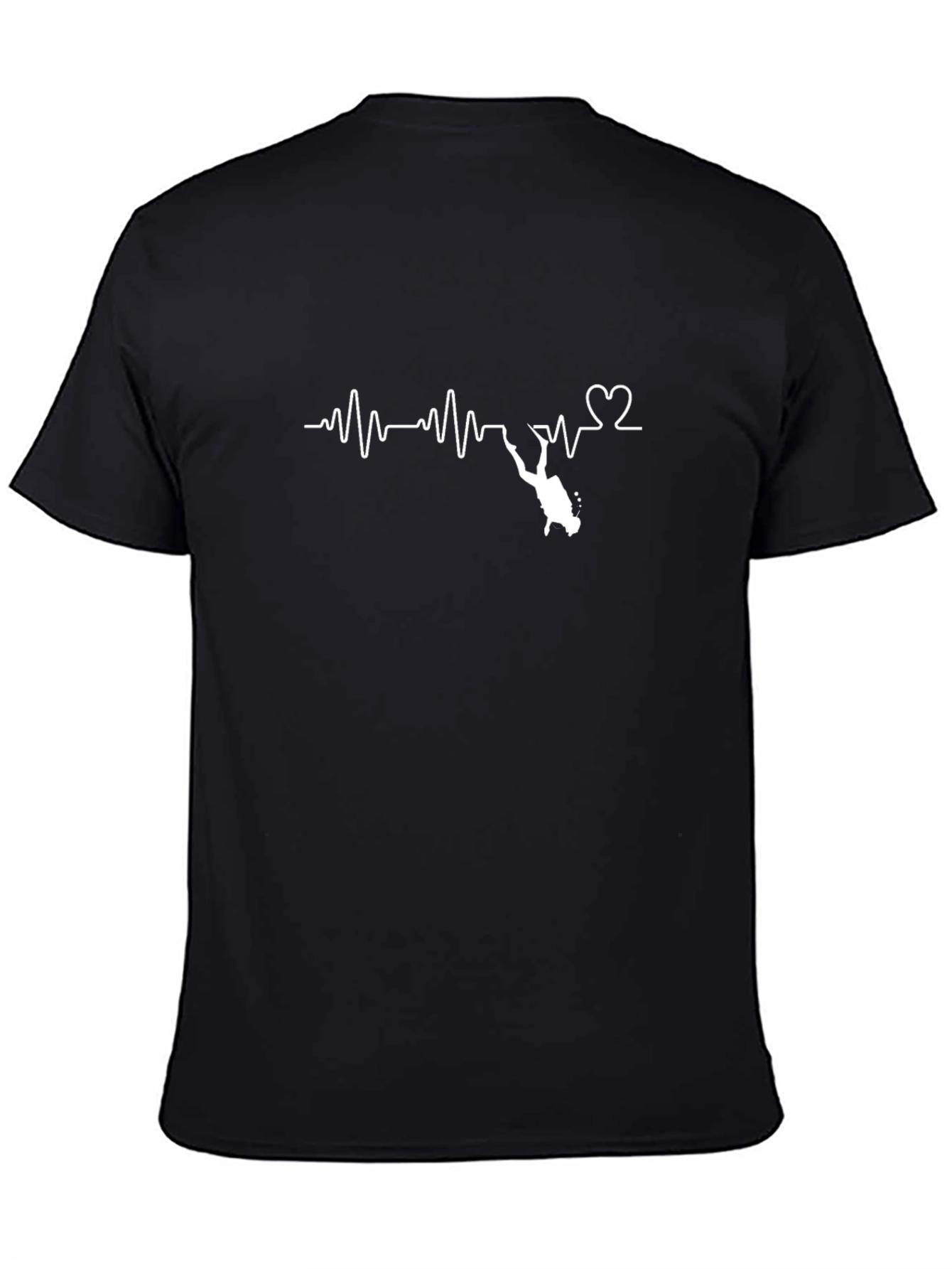 Diver Heartbeat T-Shirt - Black Graphic Tee