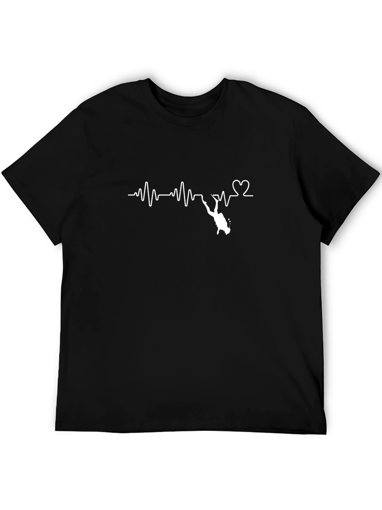 Diver Heartbeat T-Shirt - Black Graphic Tee