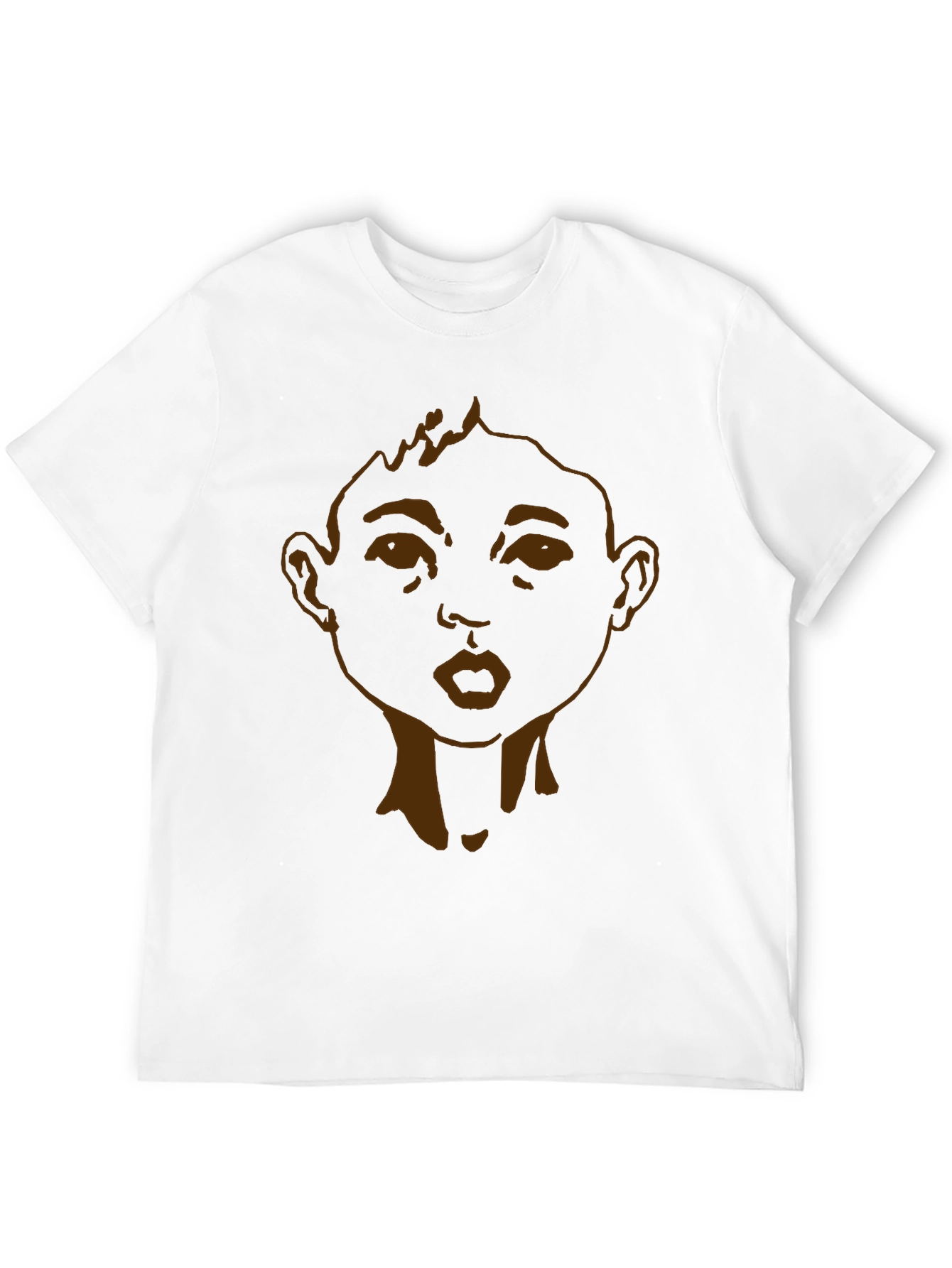 Graphic Tee: Cartoon Face Black T-Shirt