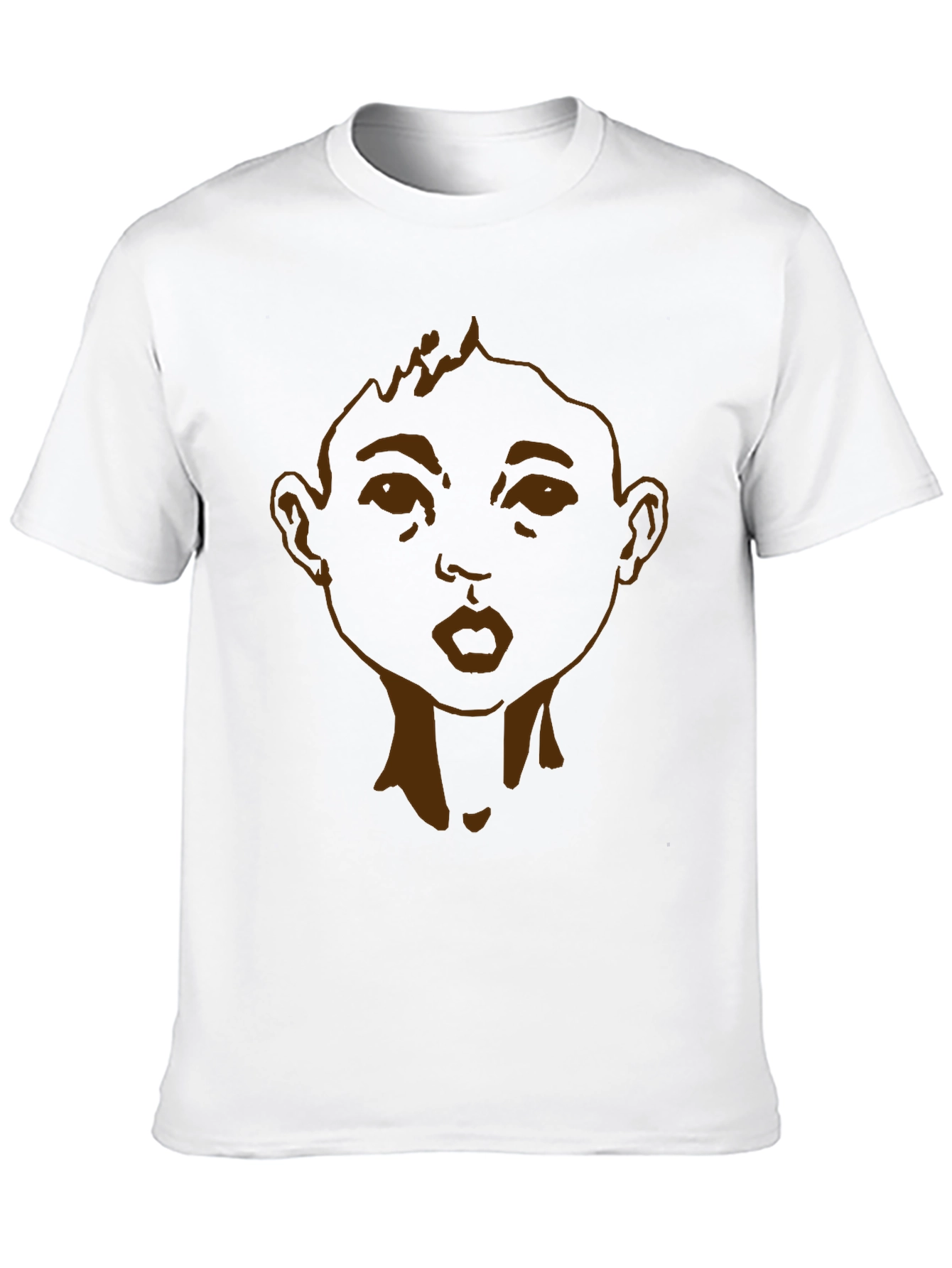 Graphic Tee: Cartoon Face Black T-Shirt