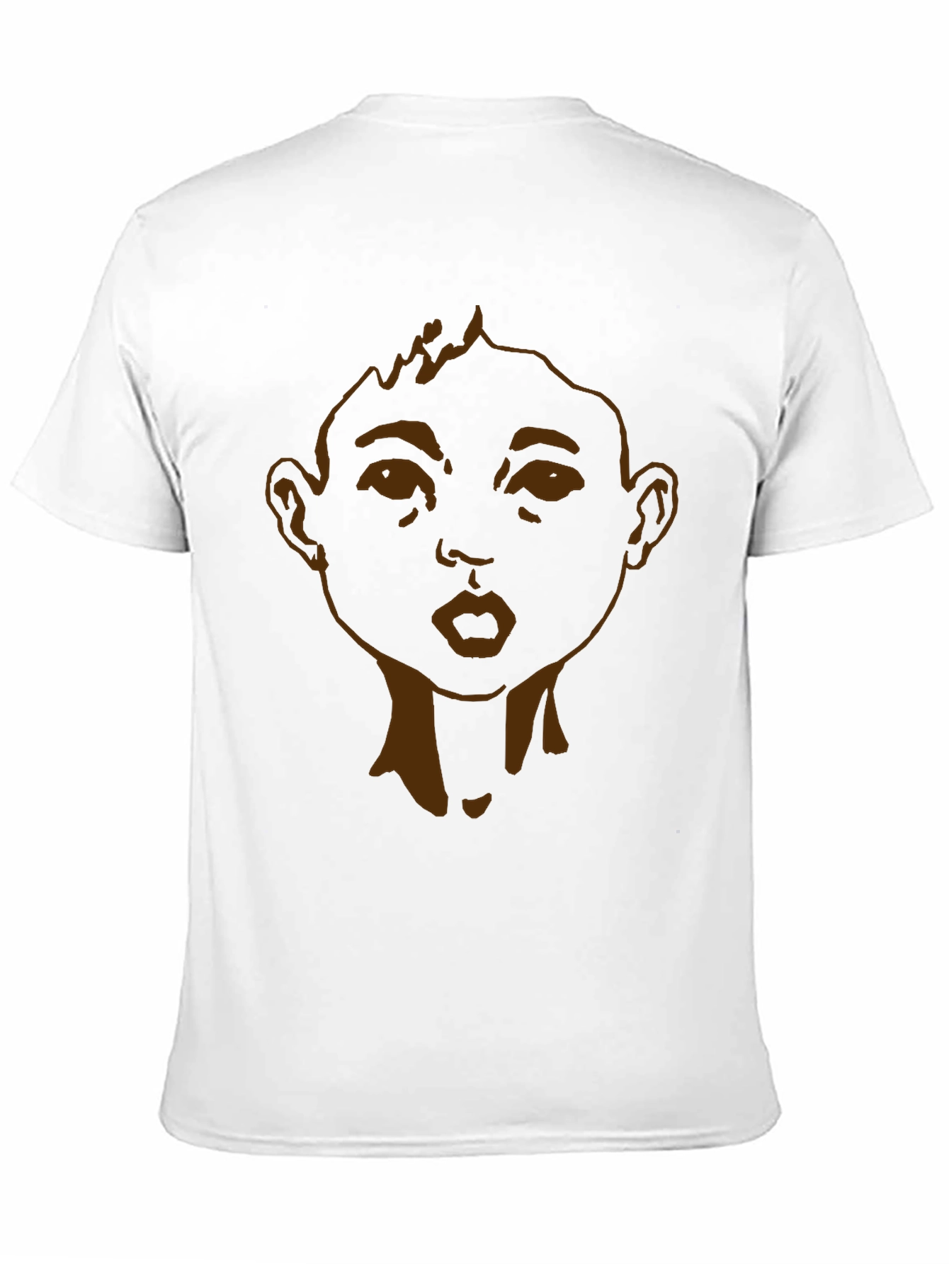 Graphic Tee: Cartoon Face Black T-Shirt