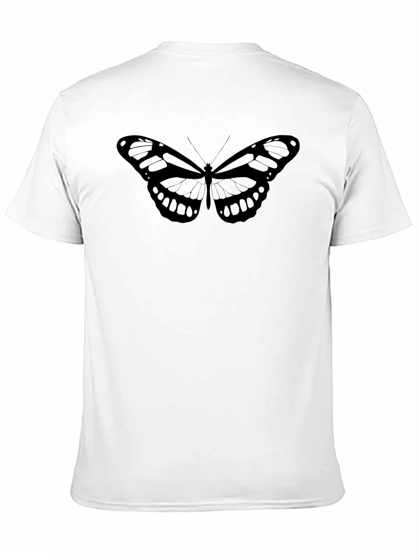 Butterfly Graphic Tee - Black Cotton Casual Shirt