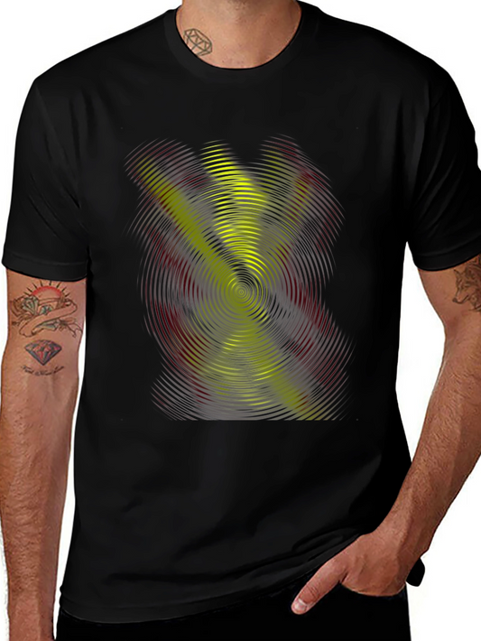 Abstract Swirl Graphic Tee - Black Casual Shirt