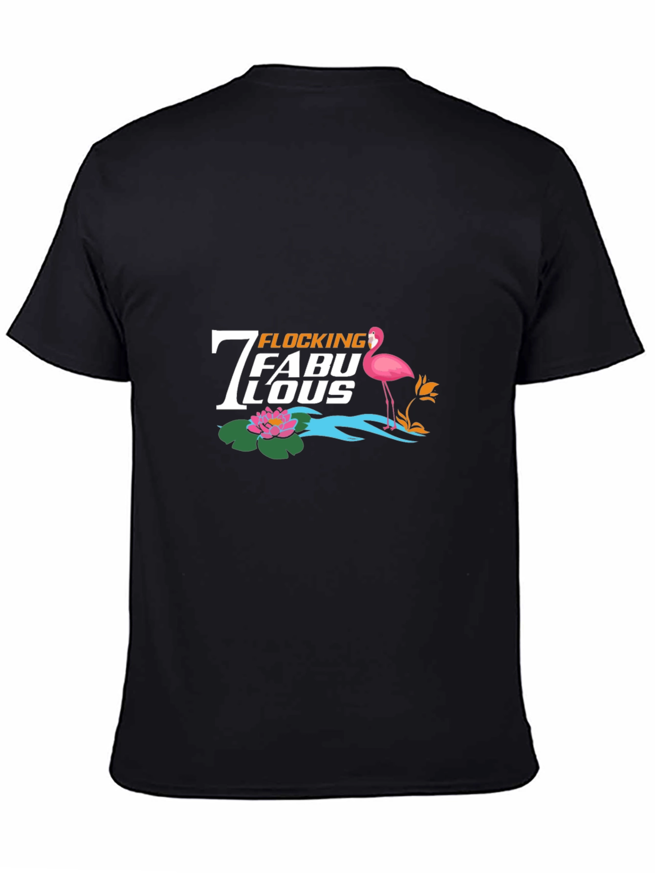 Flocking Fabulous Flamingo Graphic Tee - Black