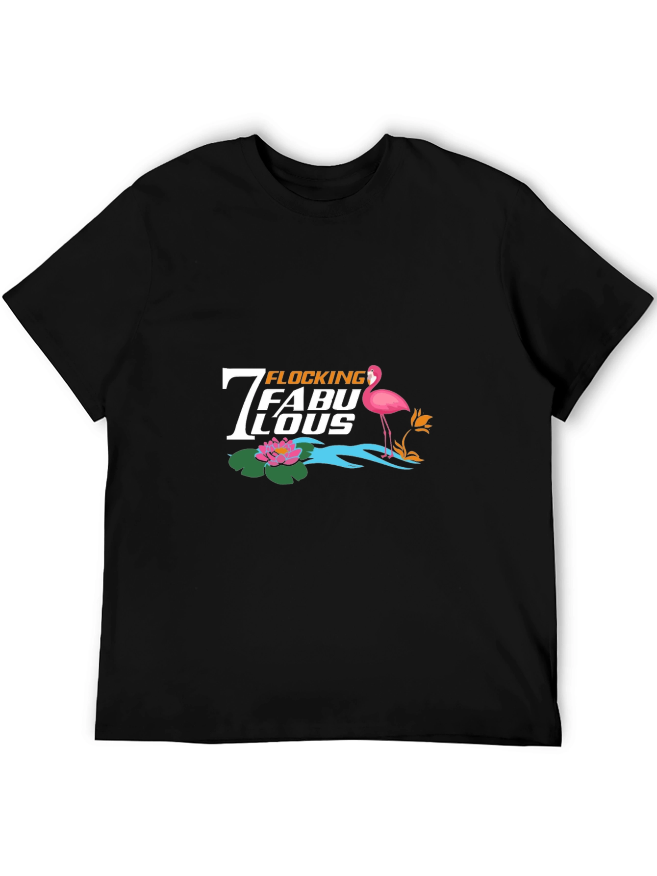 Flocking Fabulous Flamingo Graphic Tee - Black