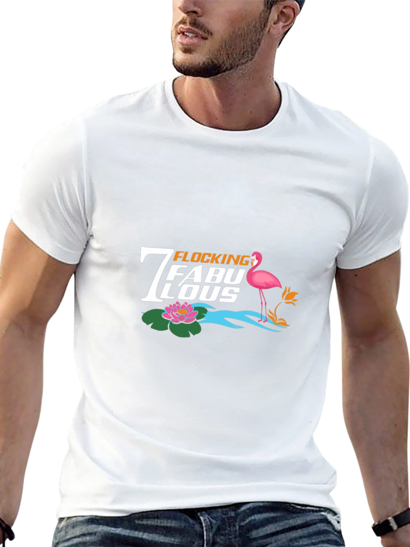 Flocking Fabulous Flamingo Graphic Tee - Black