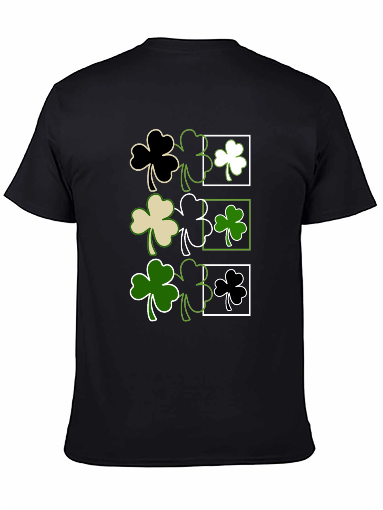 St. Patricks Day Clover T-Shirt - Black