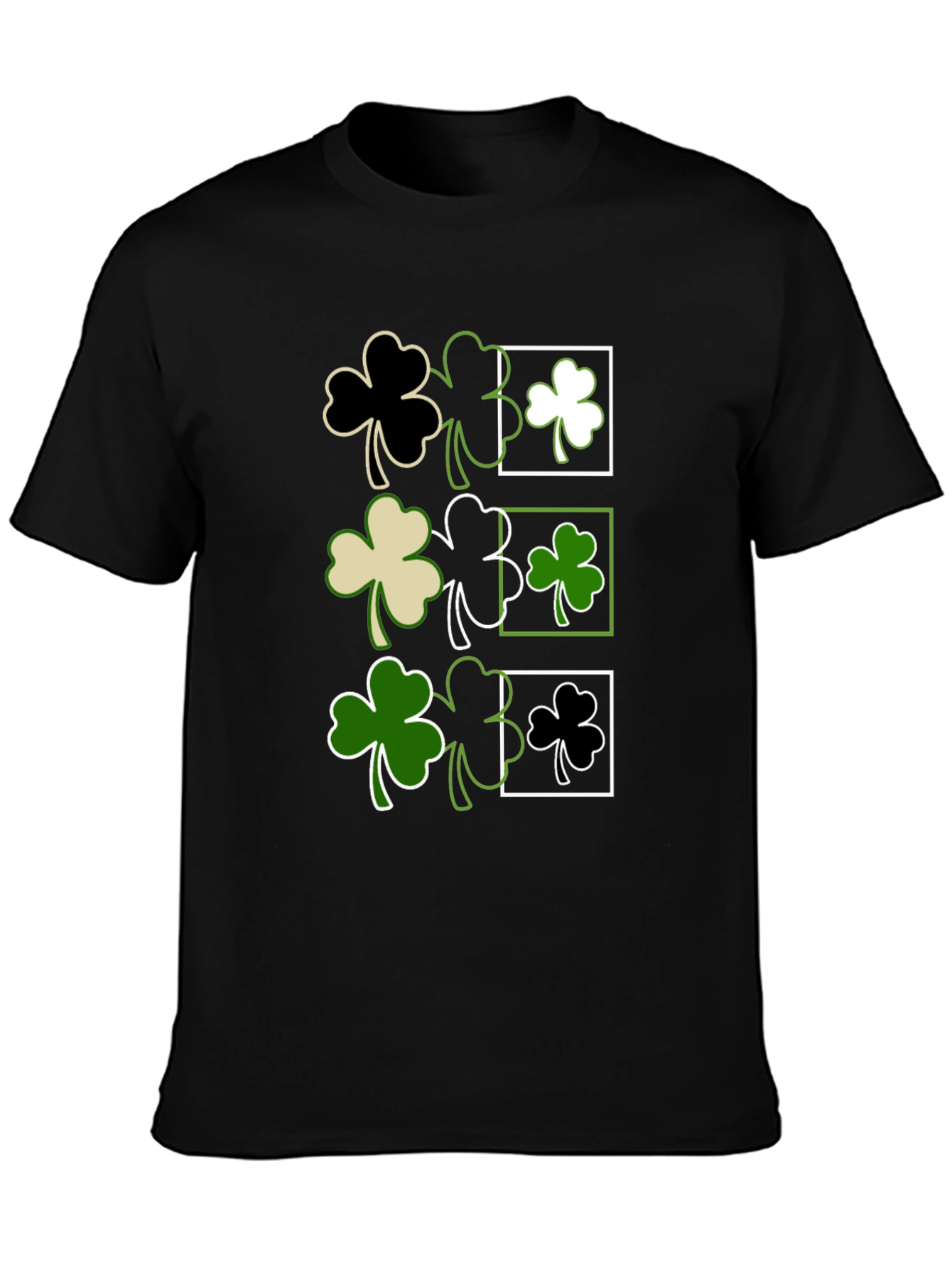St. Patricks Day Clover T-Shirt - Black