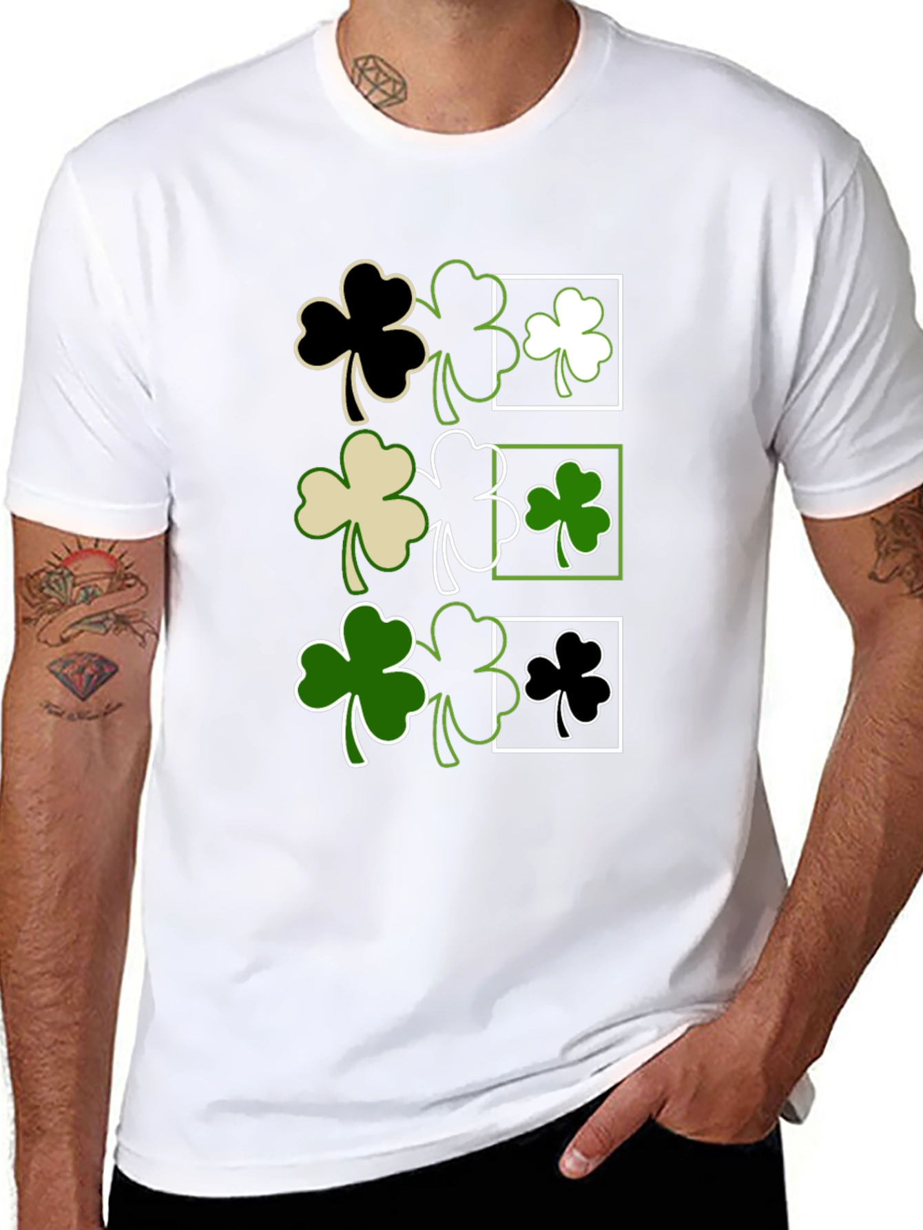 St. Patricks Day Clover T-Shirt - Black