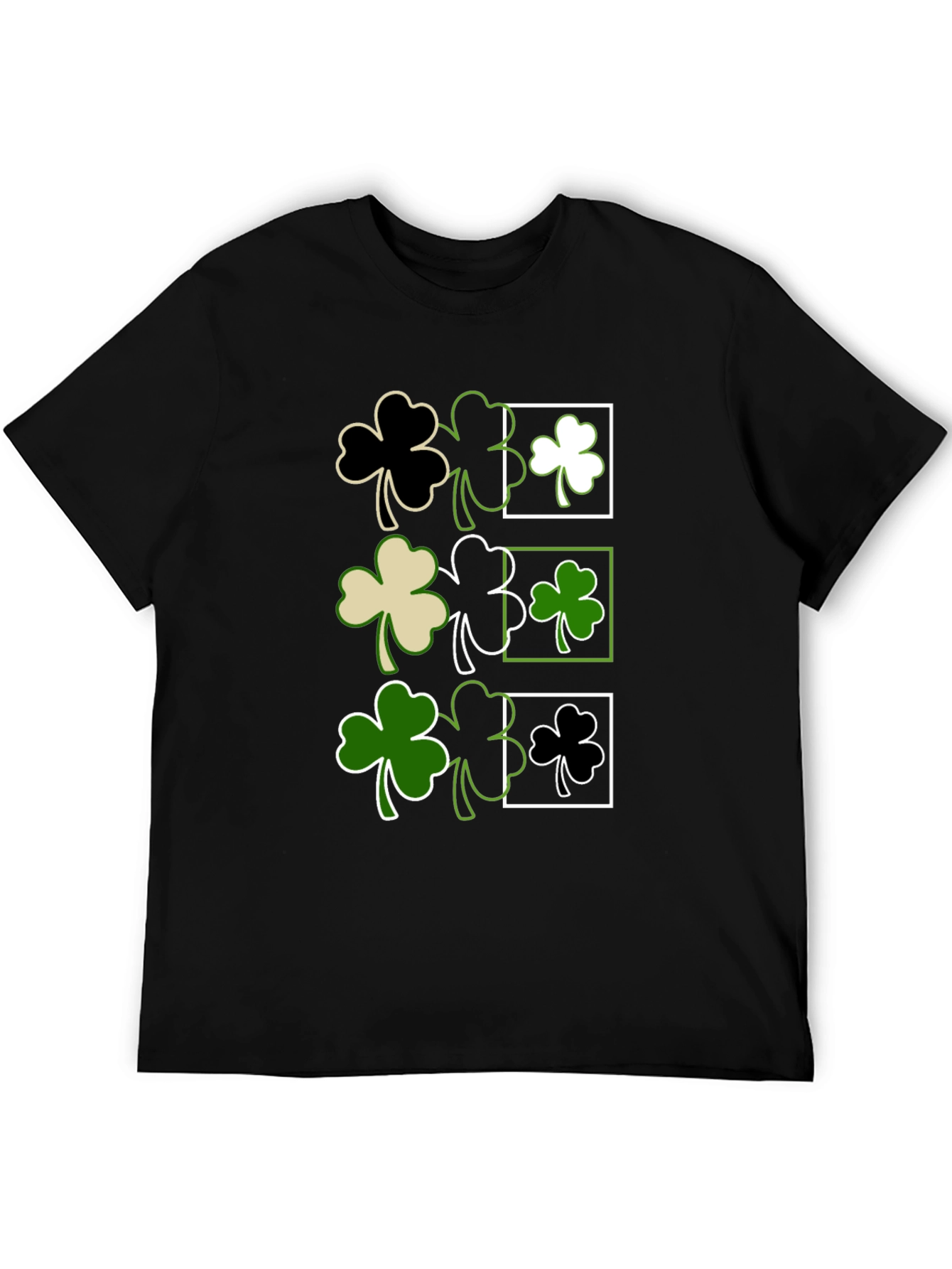 St. Patricks Day Clover T-Shirt - Black