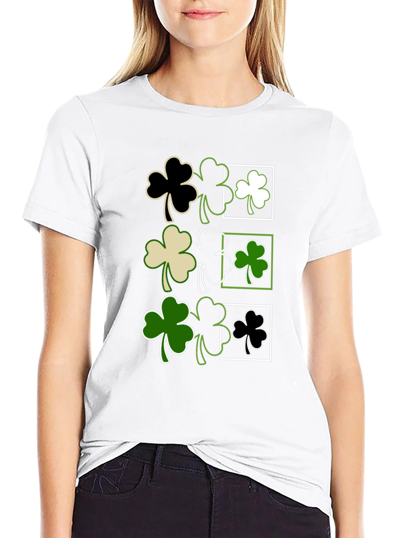 St. Patricks Day Clover T-Shirt - Black