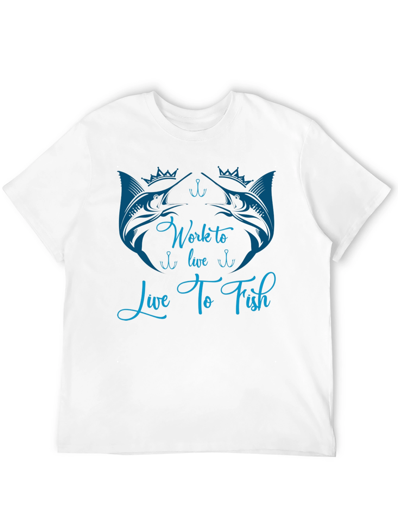 Work to Live Live to Fish Black T-Shirt