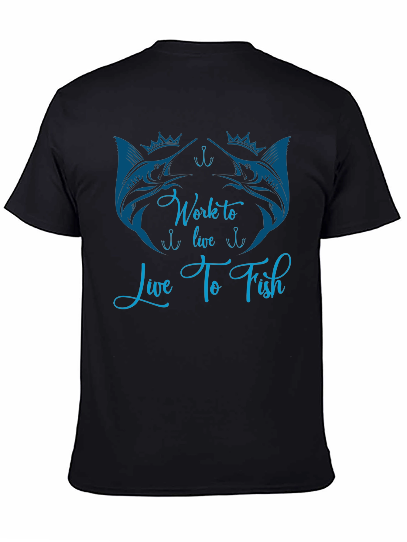 Work to Live Live to Fish Black T-Shirt
