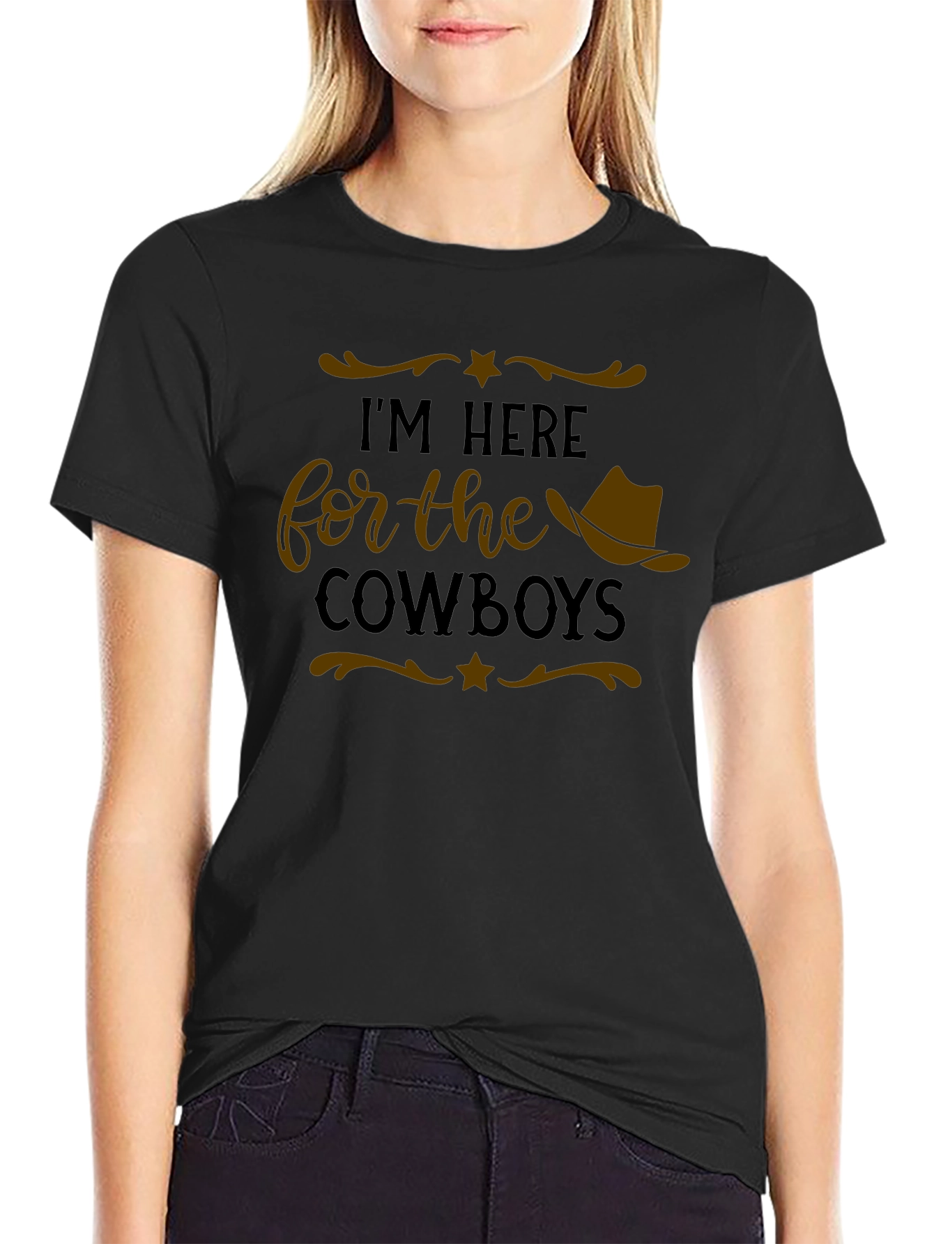 Im Here for the Cowboys Graphic T-Shirt