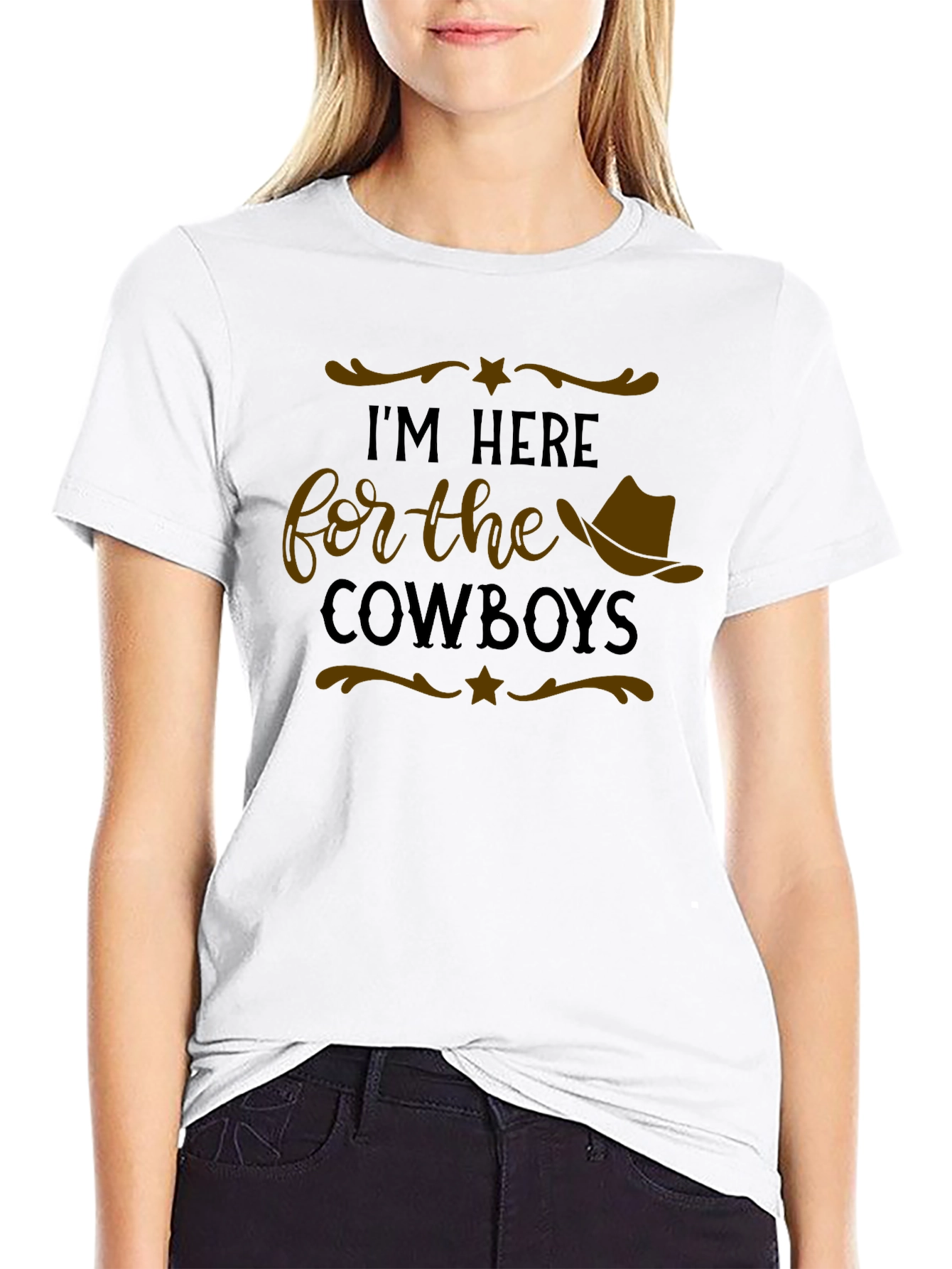 Im Here for the Cowboys Graphic T-Shirt