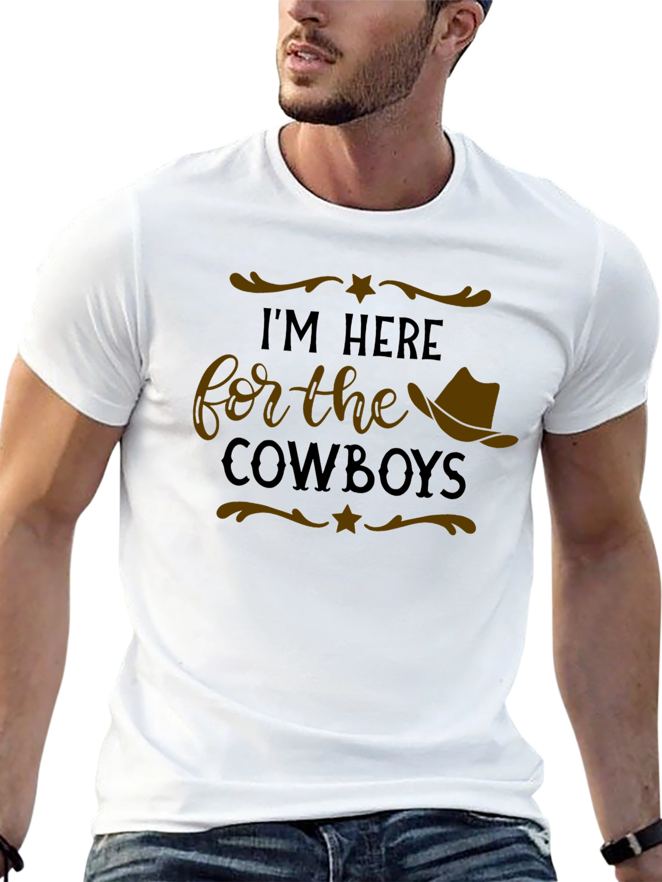 Im Here for the Cowboys Graphic T-Shirt