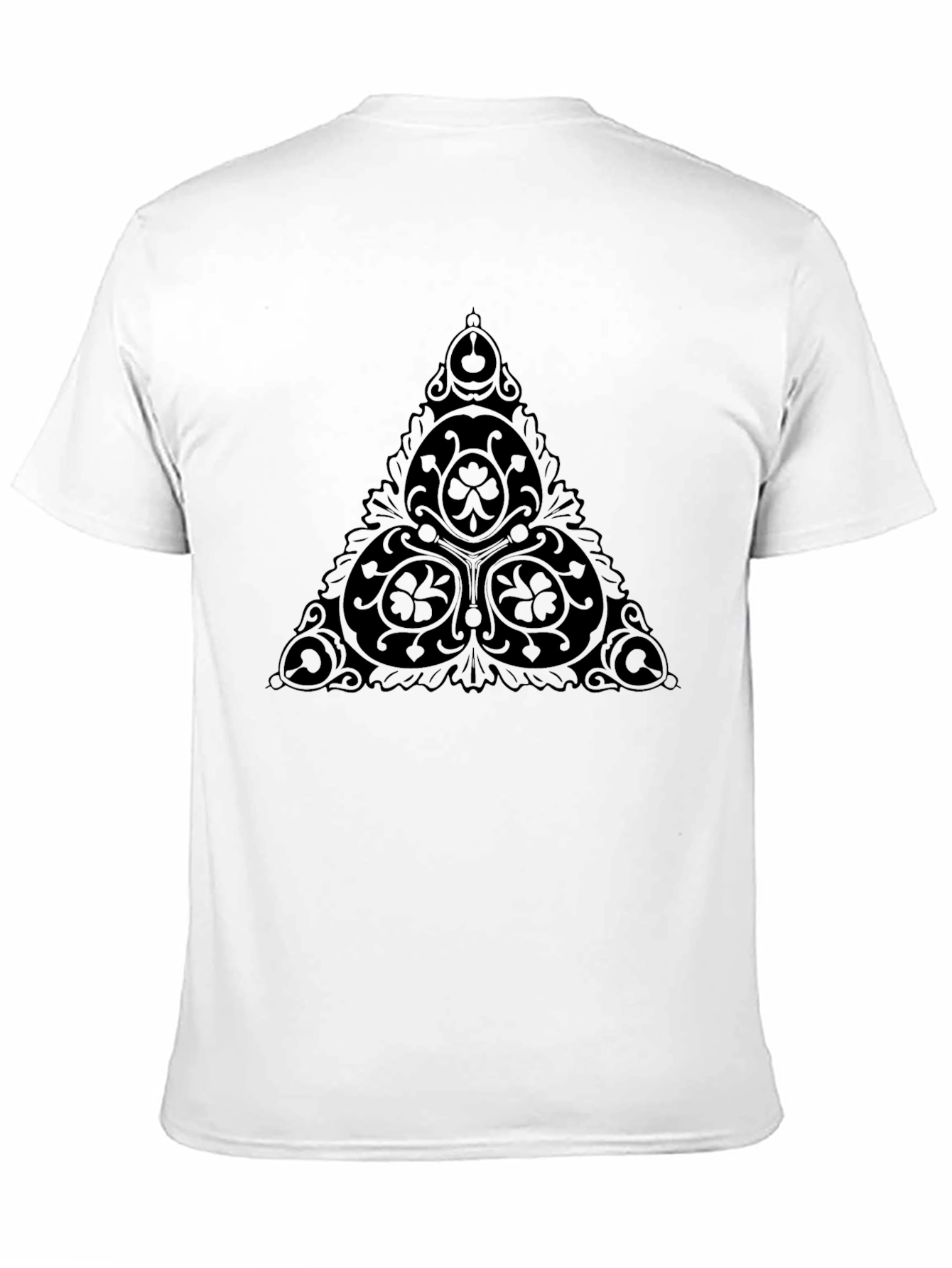 Black T-Shirt with Celtic Knot Triangle Design