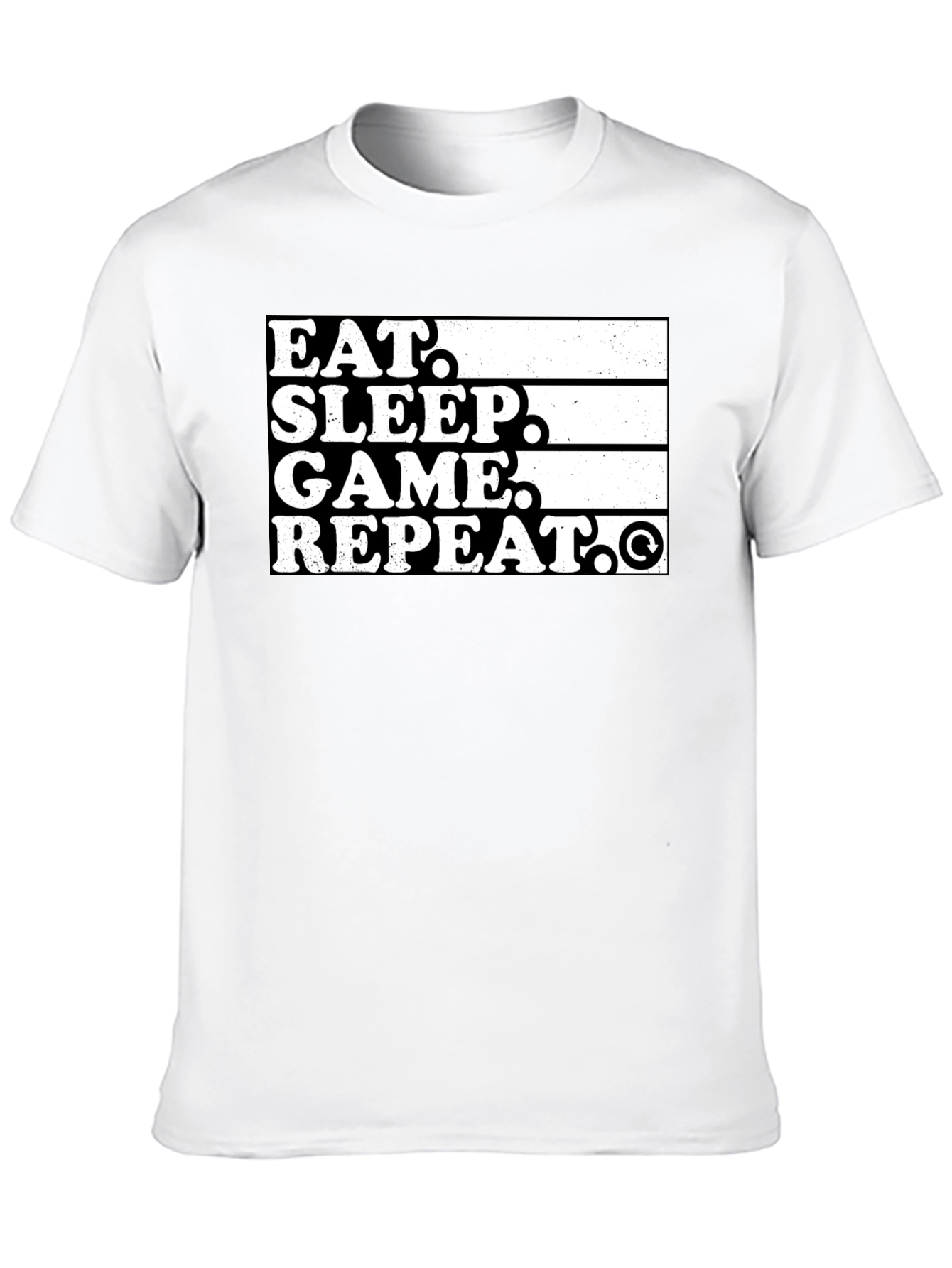 Eat Sleep Game Repeat Black Graphic Tee