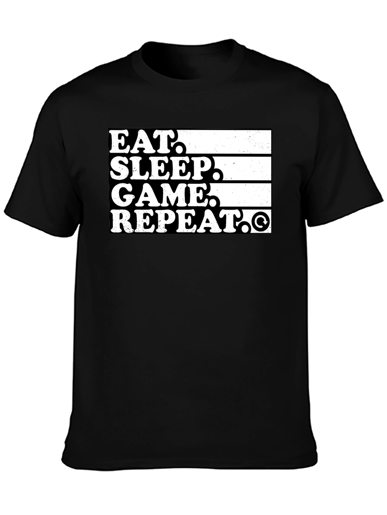 Eat Sleep Game Repeat Black Graphic Tee
