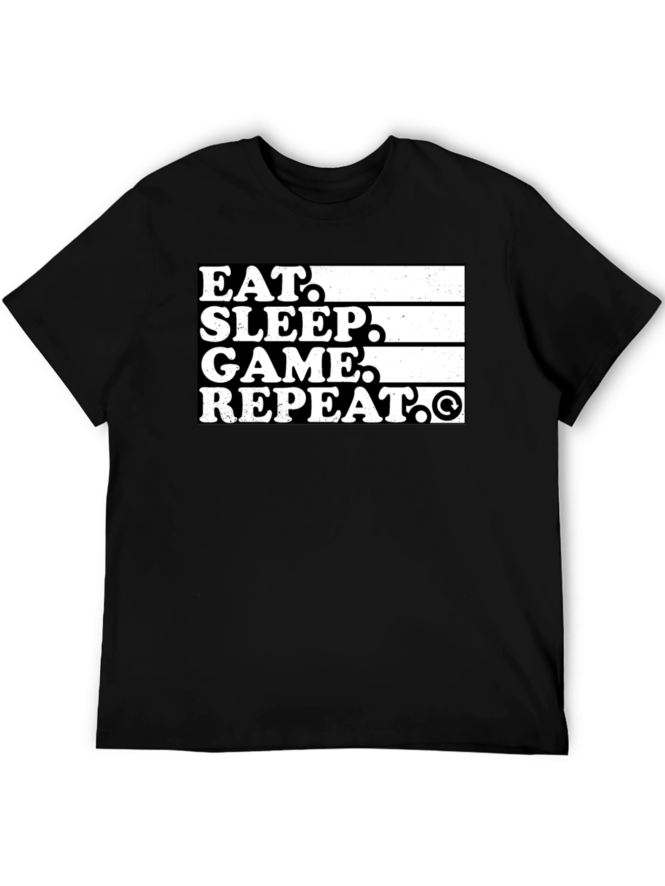 Eat Sleep Game Repeat Black Graphic Tee