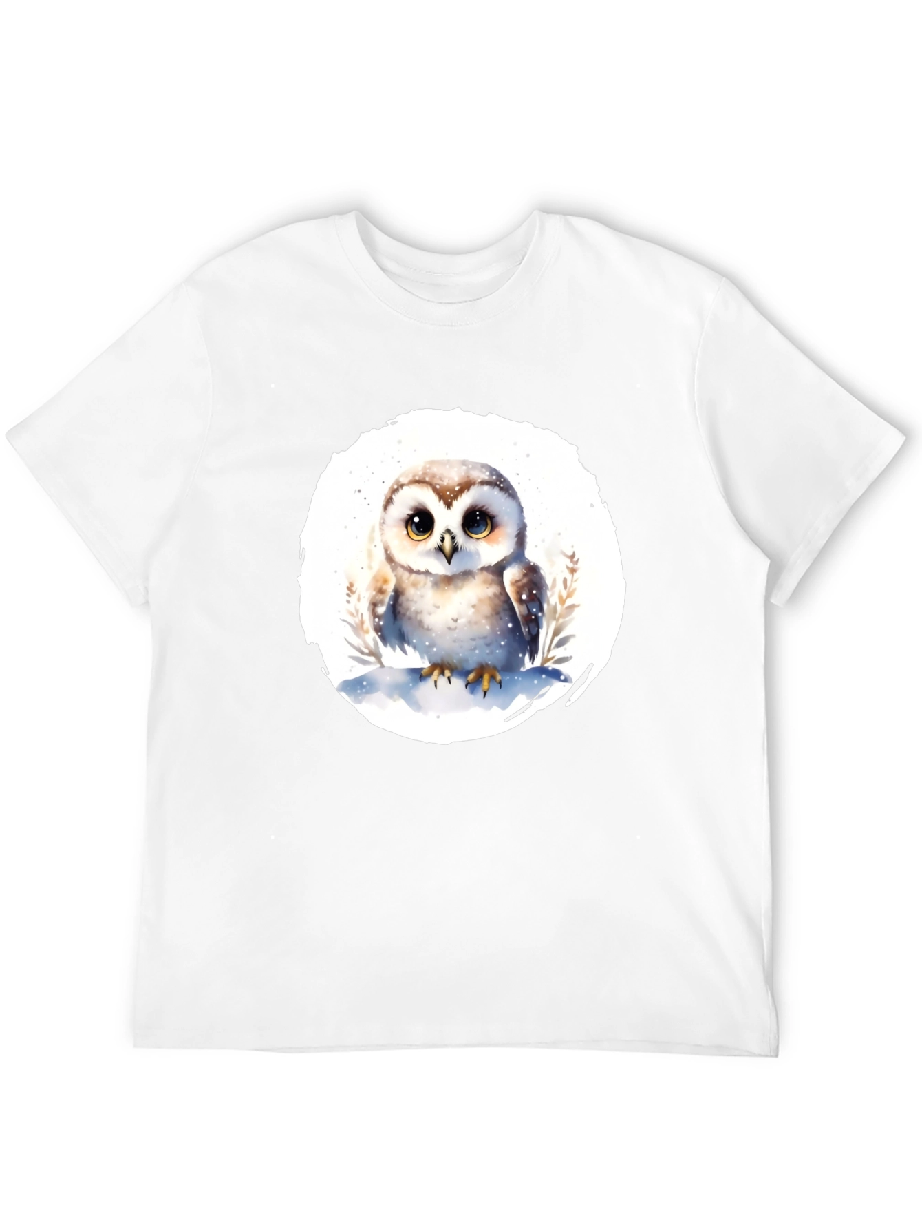 Cute Owl Graphic T-Shirt - Mens Black Tee