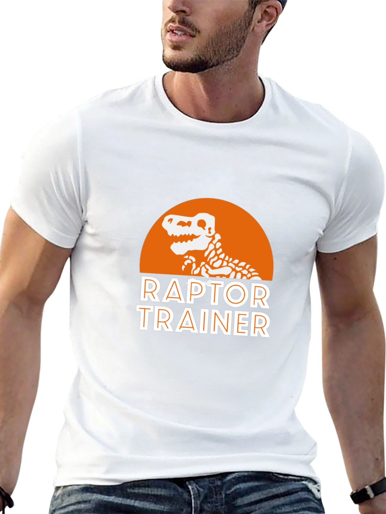 Raptor Trainer Graphic T-Shirt - Dinosaur Skeleton Design