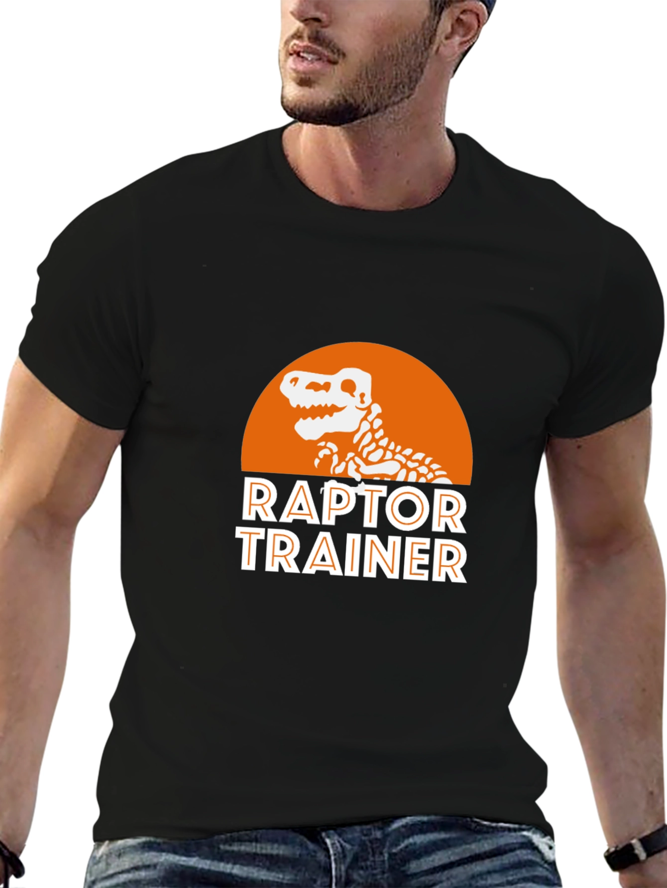Raptor Trainer Graphic T-Shirt - Dinosaur Skeleton Design