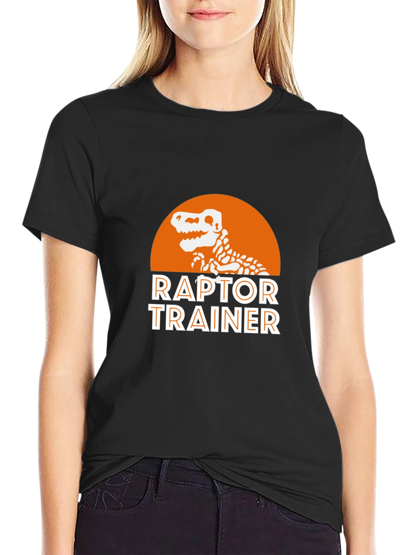 Raptor Trainer Graphic T-Shirt - Dinosaur Skeleton Design