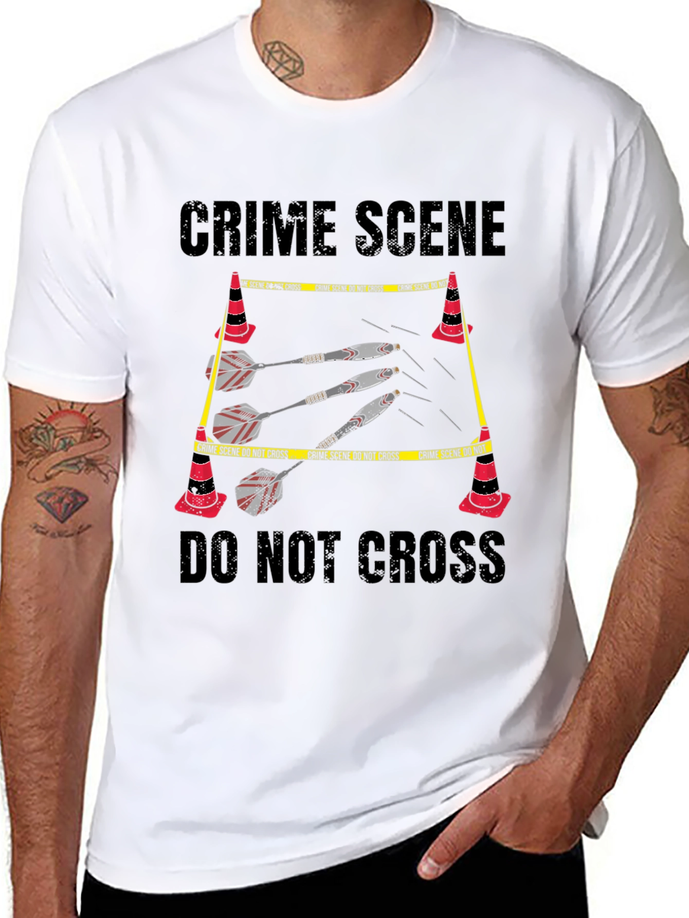 Crime Scene Darts Graphic T-Shirt