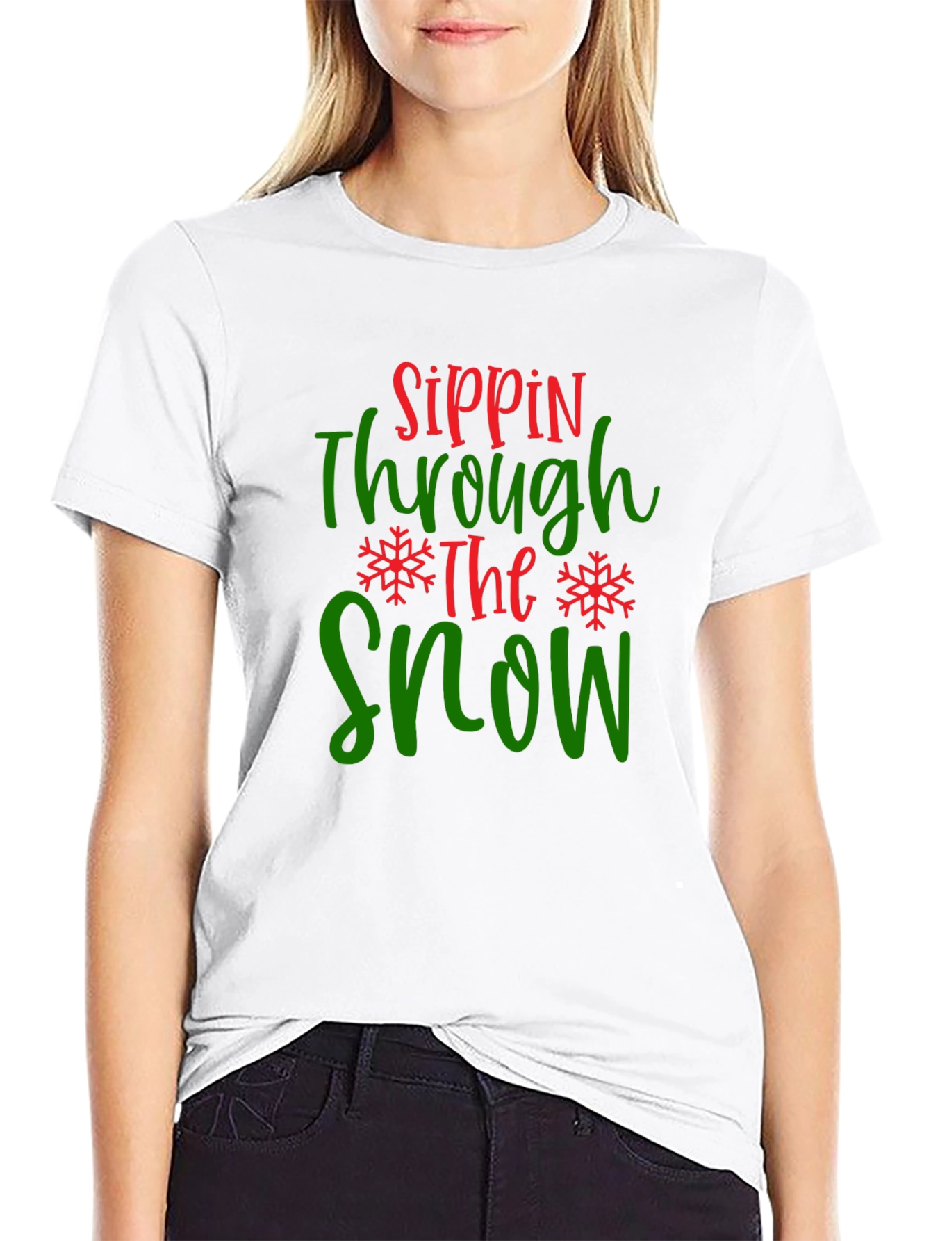 Sippin Through The Snow Graphic Tee