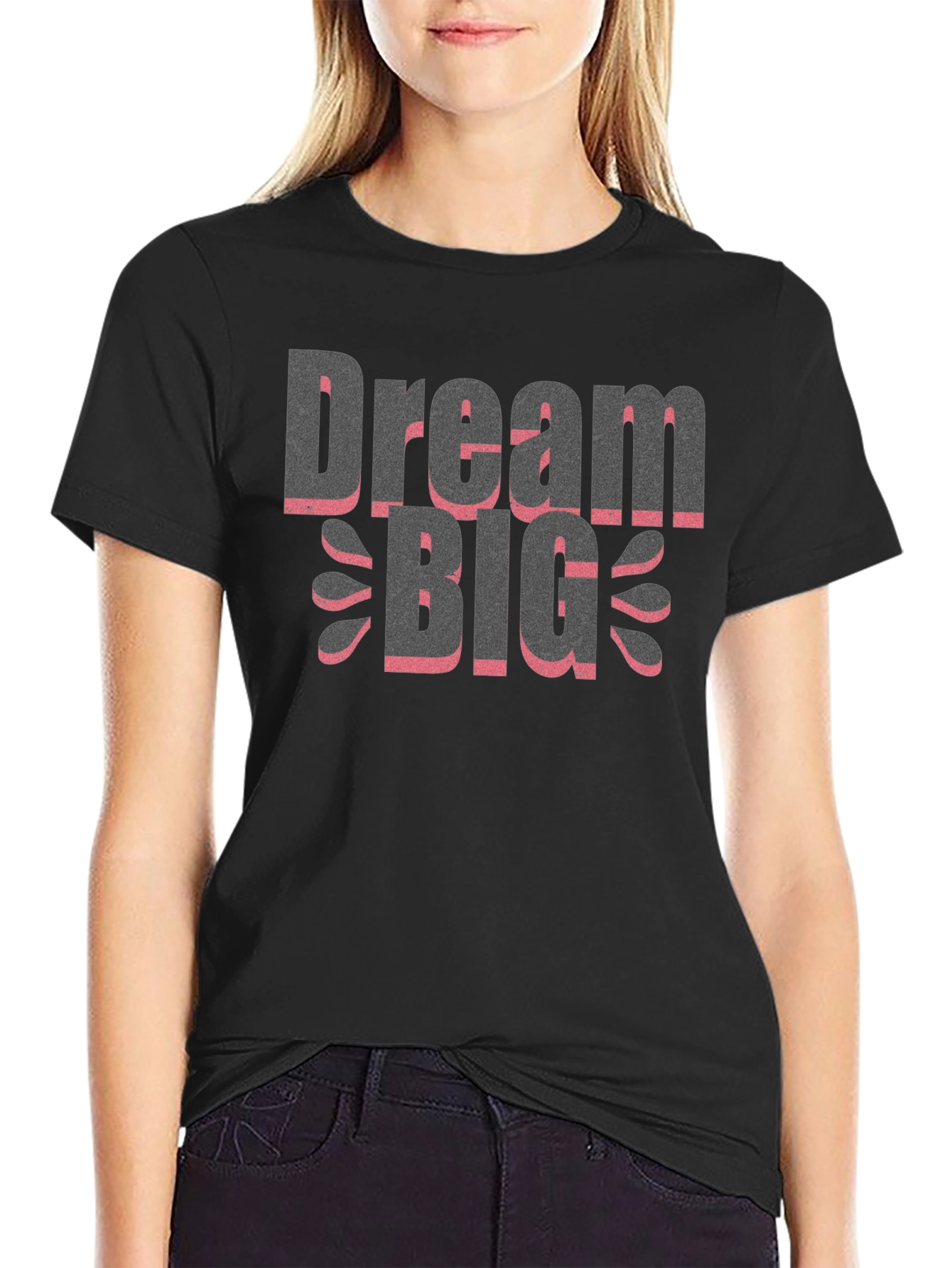 Dream Big Graphic Tee - Trendy Black T-Shirt