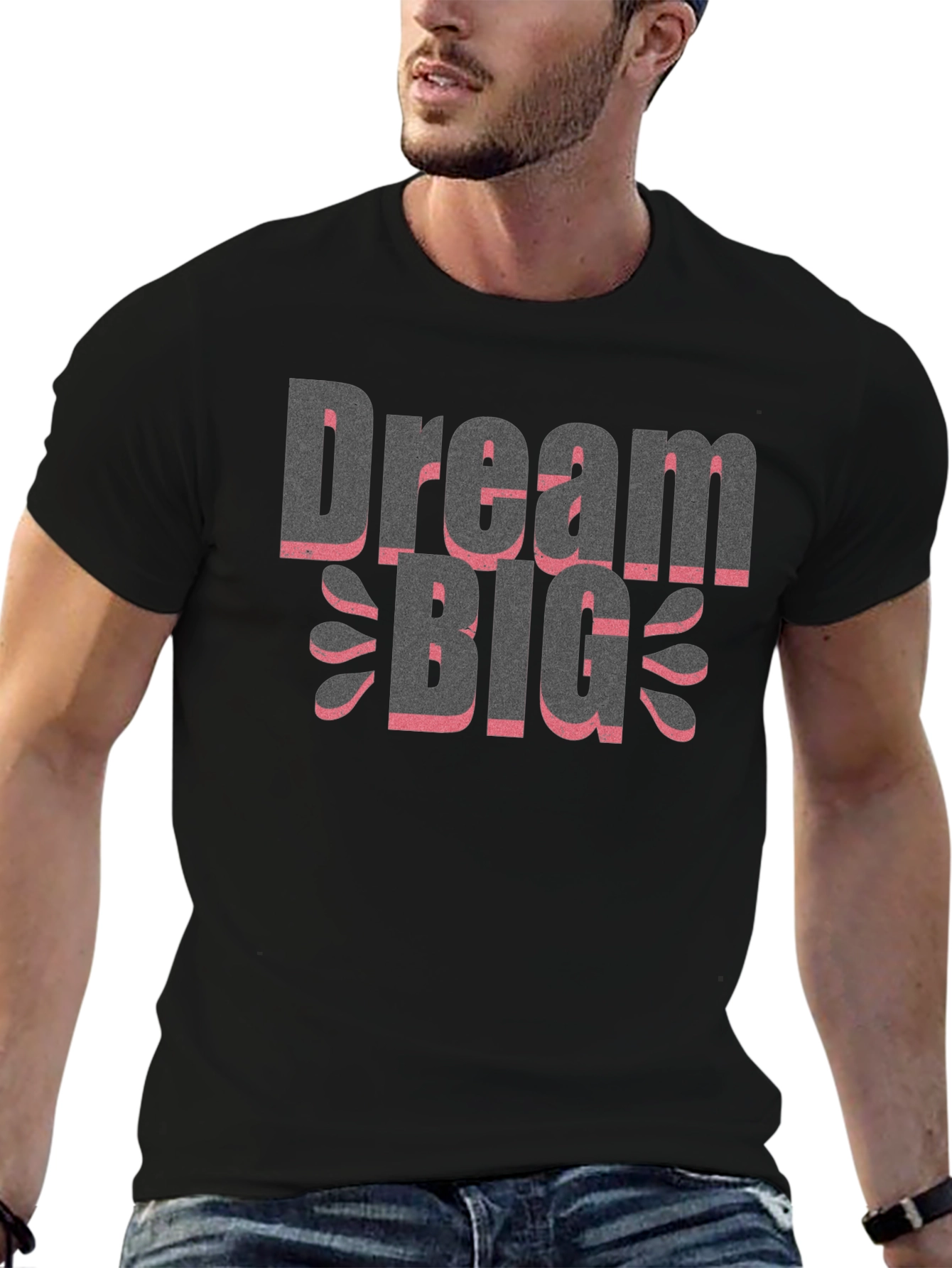 Dream Big Graphic Tee - Trendy Black T-Shirt