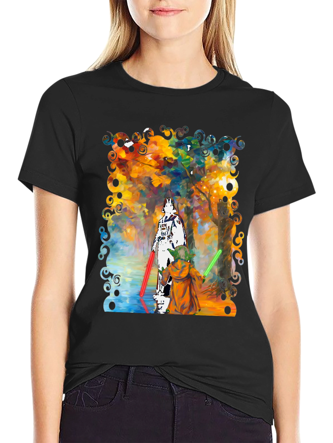 Star Wars Darth Vader Yoda Paint T-Shirt