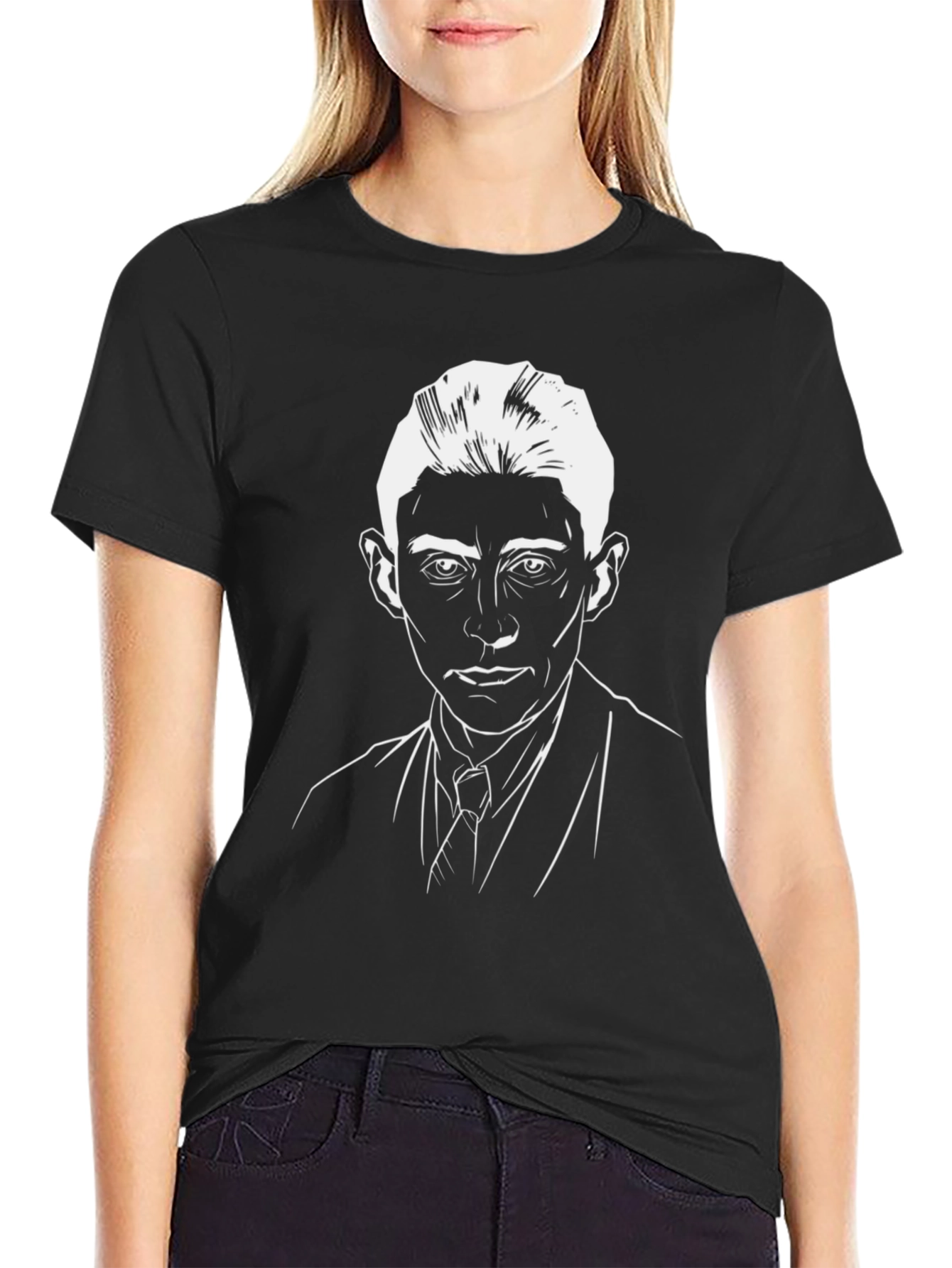 Kafka Portrait Graphic T-Shirt - Black