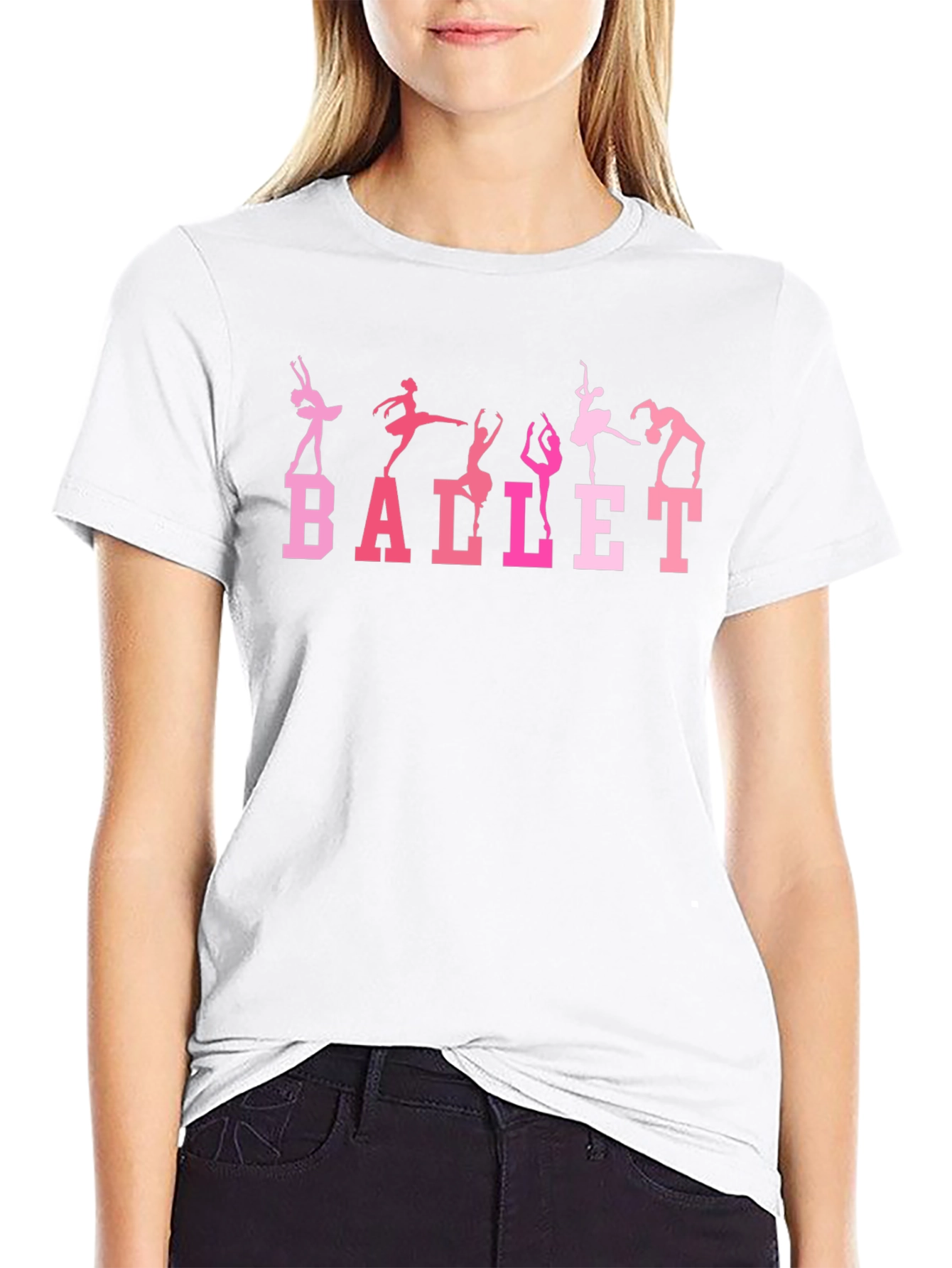 Ballet Dancer Graphic Tee - Black Cotton T-Shirt
