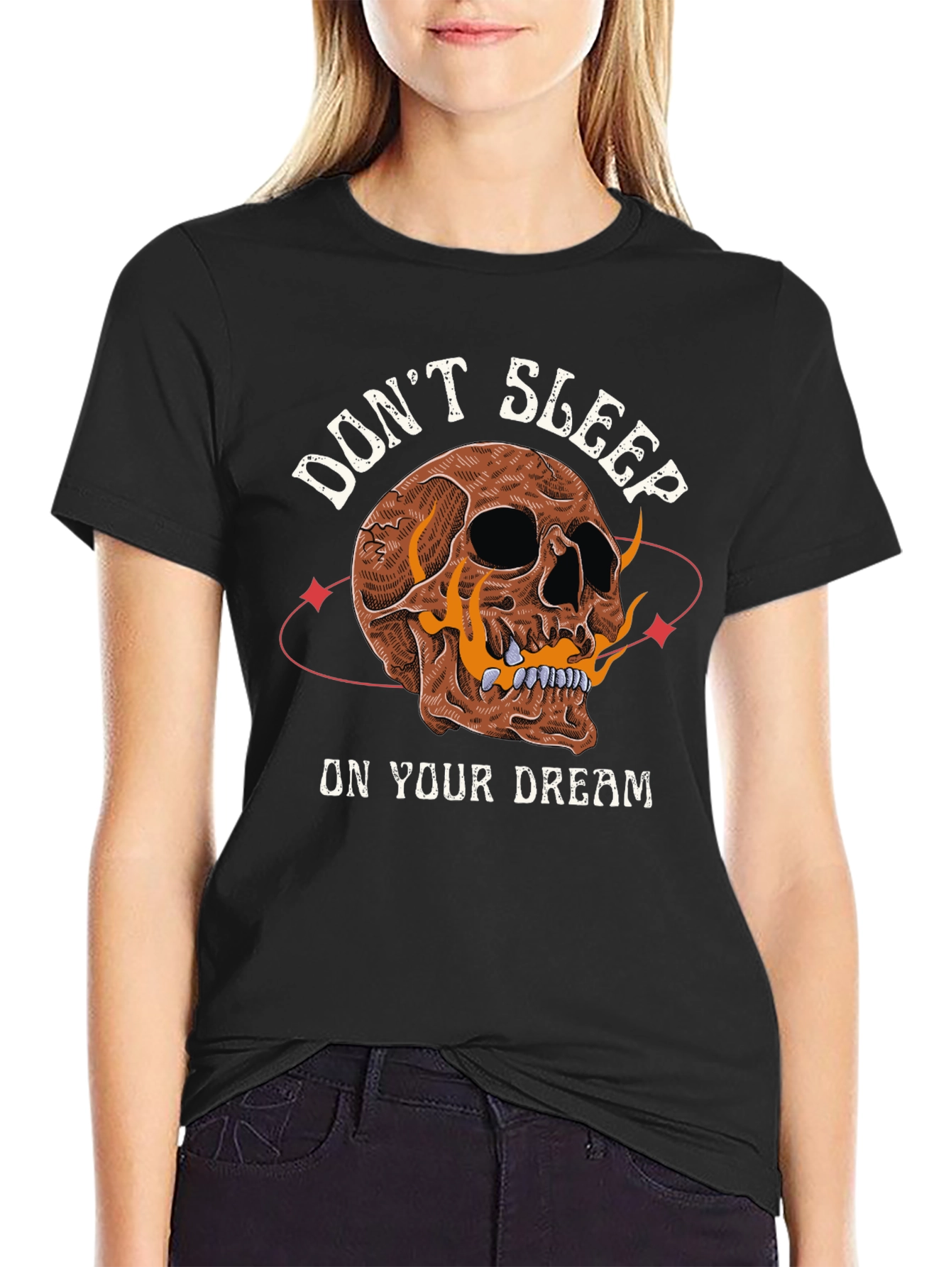 Dont Sleep On Your Dream Skull Graphic T-Shirt