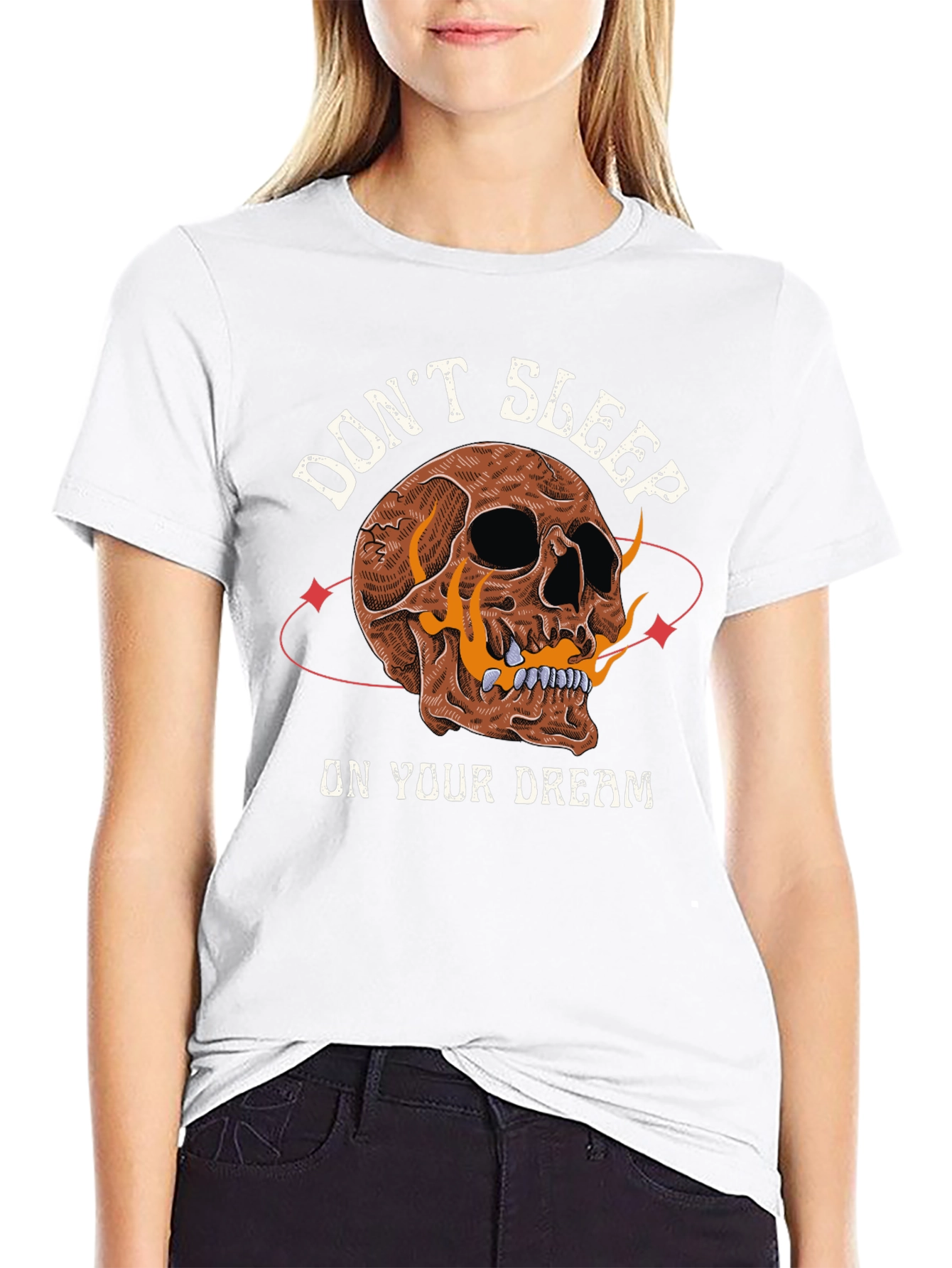 Dont Sleep On Your Dream Skull Graphic T-Shirt