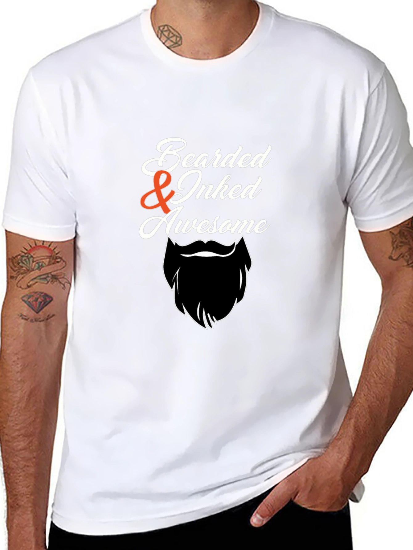 Bearded & Inked Awesome Graphic T-Shirt