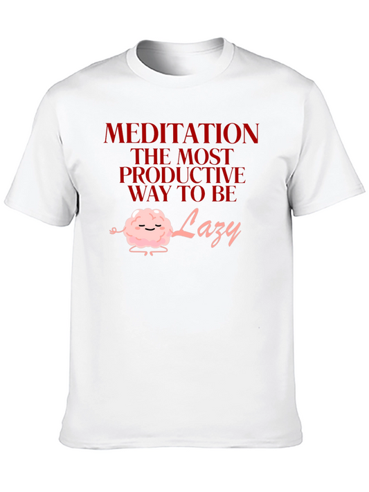 Meditation Lazy T-Shirt Funny Graphic Tee
