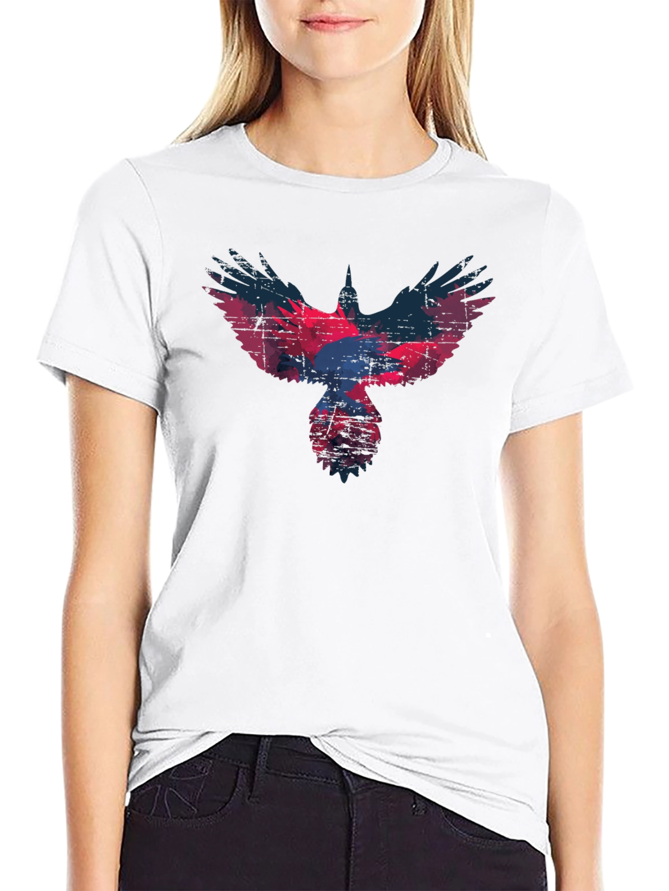 Raven Graphic T-Shirt - Distressed Print